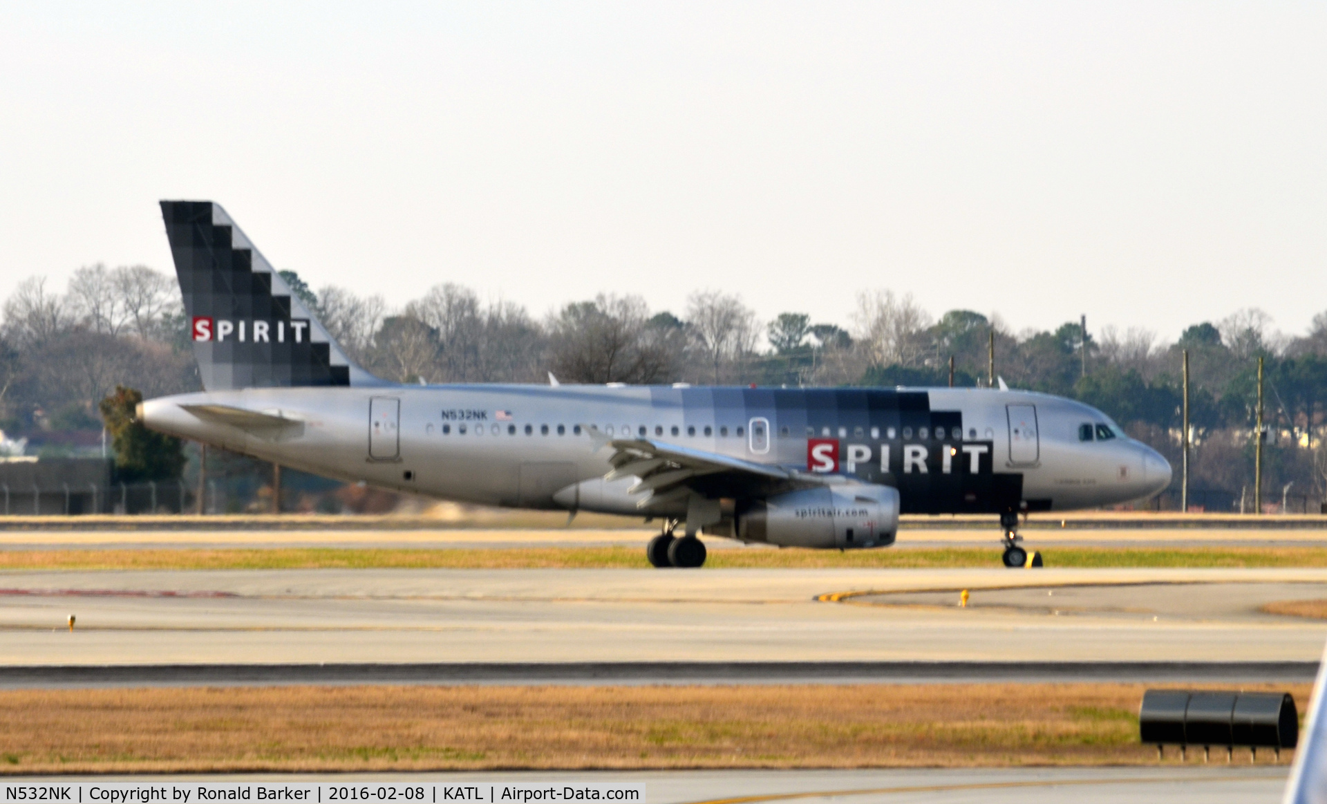 N532NK, 2007 Airbus A319-132 C/N 3165, Landing Atlanta