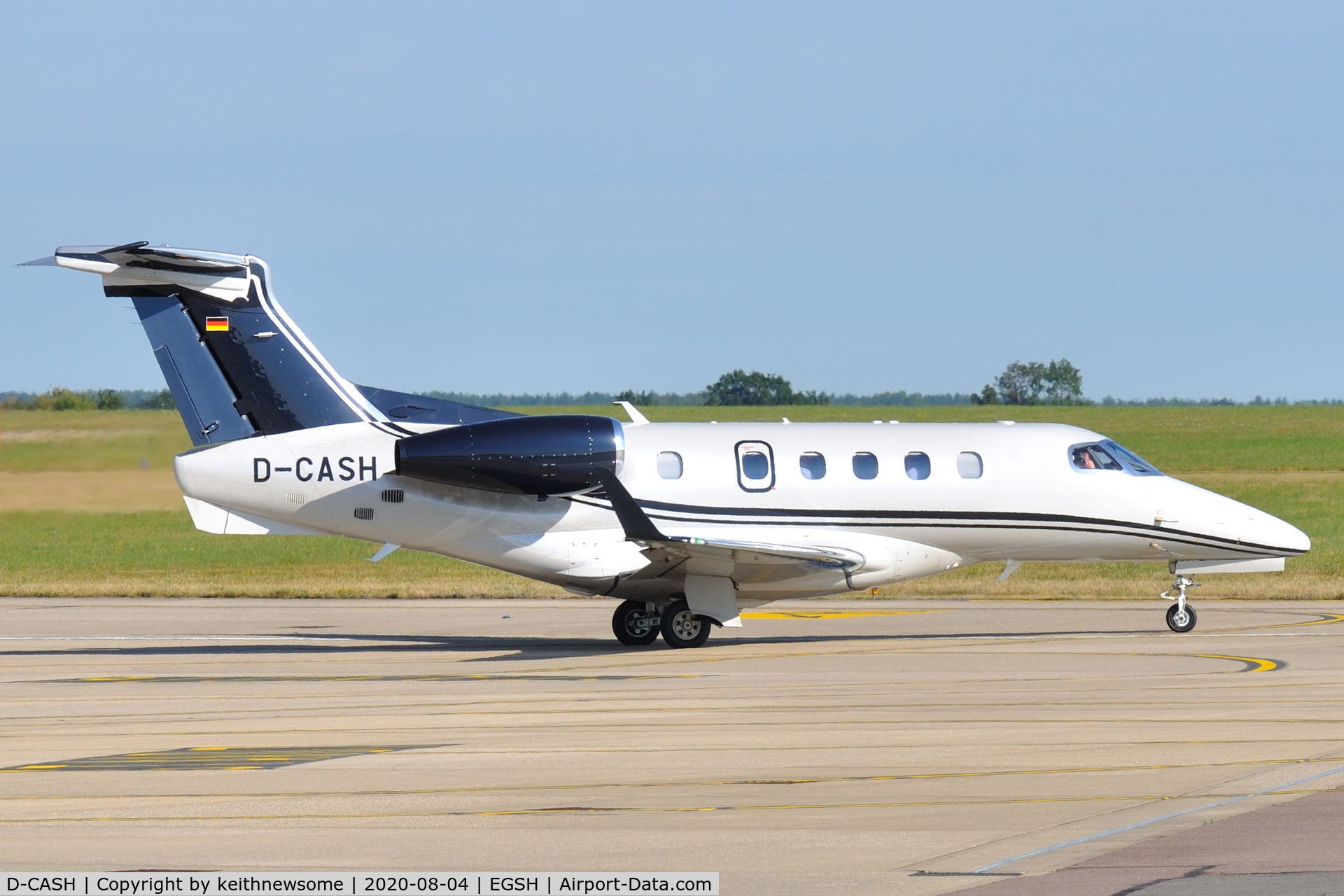 D-CASH, 2017 Embraer EMB-505 Phenom 300 C/N 50500398, Leaving Norwich for Cannes.