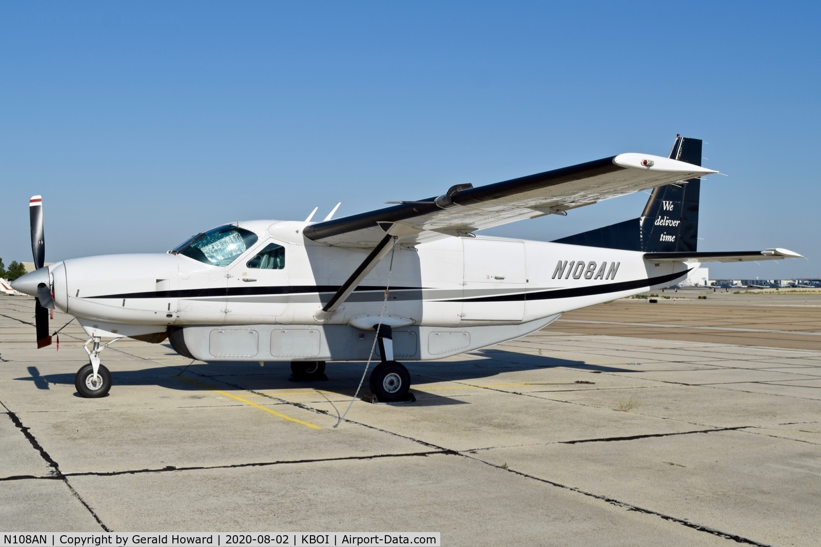 N108AN, Cessna 208B C/N 208B0975, Parked on south GA ramp.