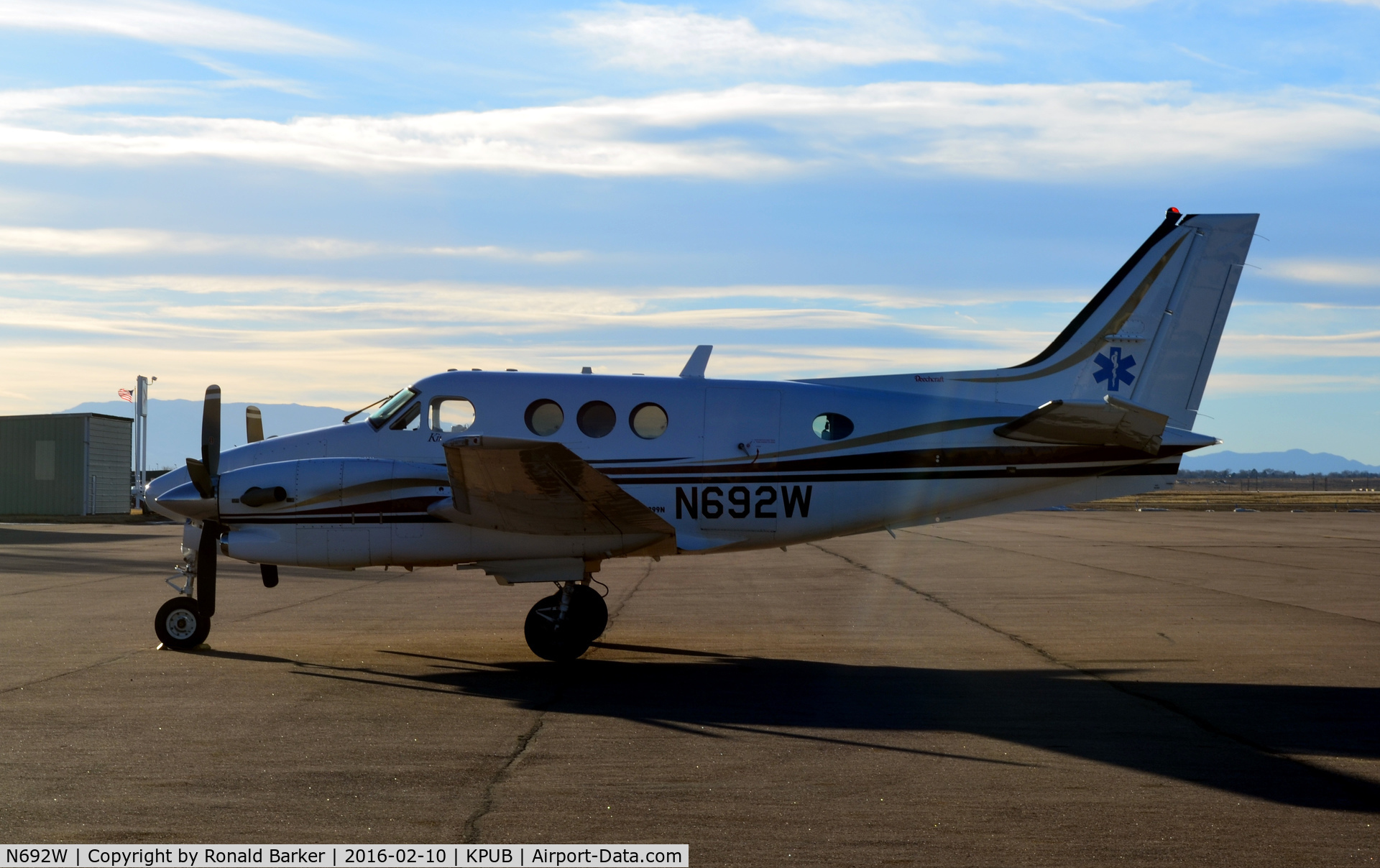 N692W, Raytheon Aircraft Company C90A C/N LJ-1692, Parked Pueblo