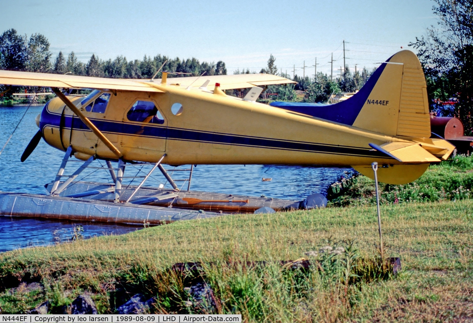 N444EF, 1953 De Havilland Canada DHC-2 Beaver Mk.1 C/N 926, Lake Hood Air Harbor 9.8.1989