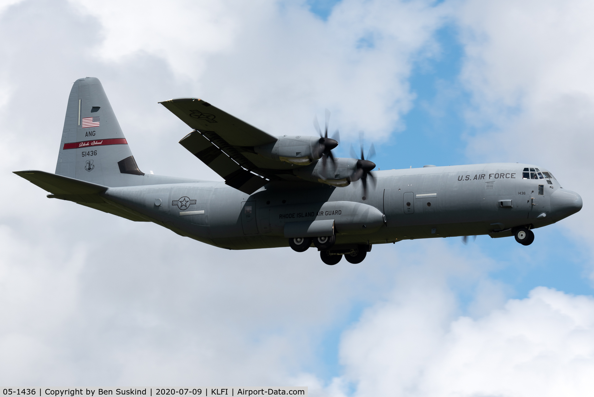 05-1436, 2005 Lockheed Martin C-130J-30 Super Hercules C/N 382-5575, RHODY landing at Langley AFB.