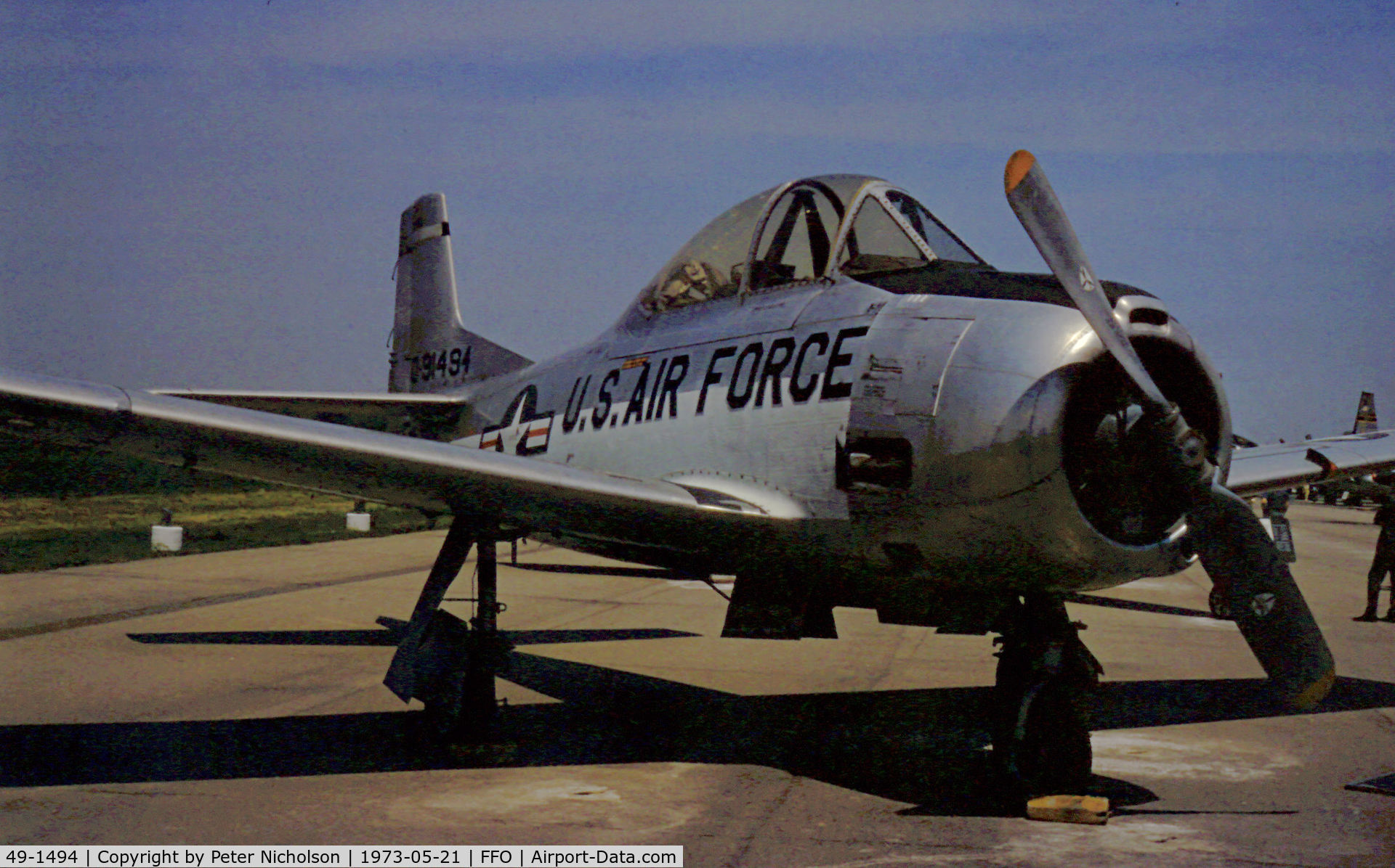 49-1494, 1950 North American T-28A Trojan C/N 159-6, T-28A Trojan as displayed at the USAF Museum in the Summer of 1973