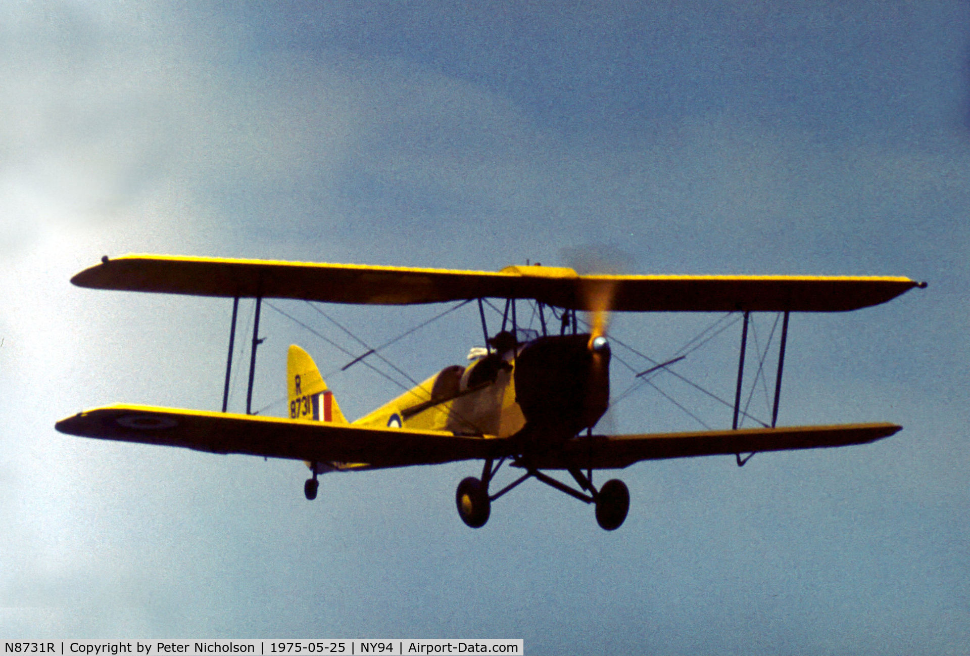 N8731R, 1941 De Havilland Canada DH-82C Tiger Moth C/N DHC1848, DH.82C Tiger Moth in action at the Rhinebeck Airshow in May 1975.