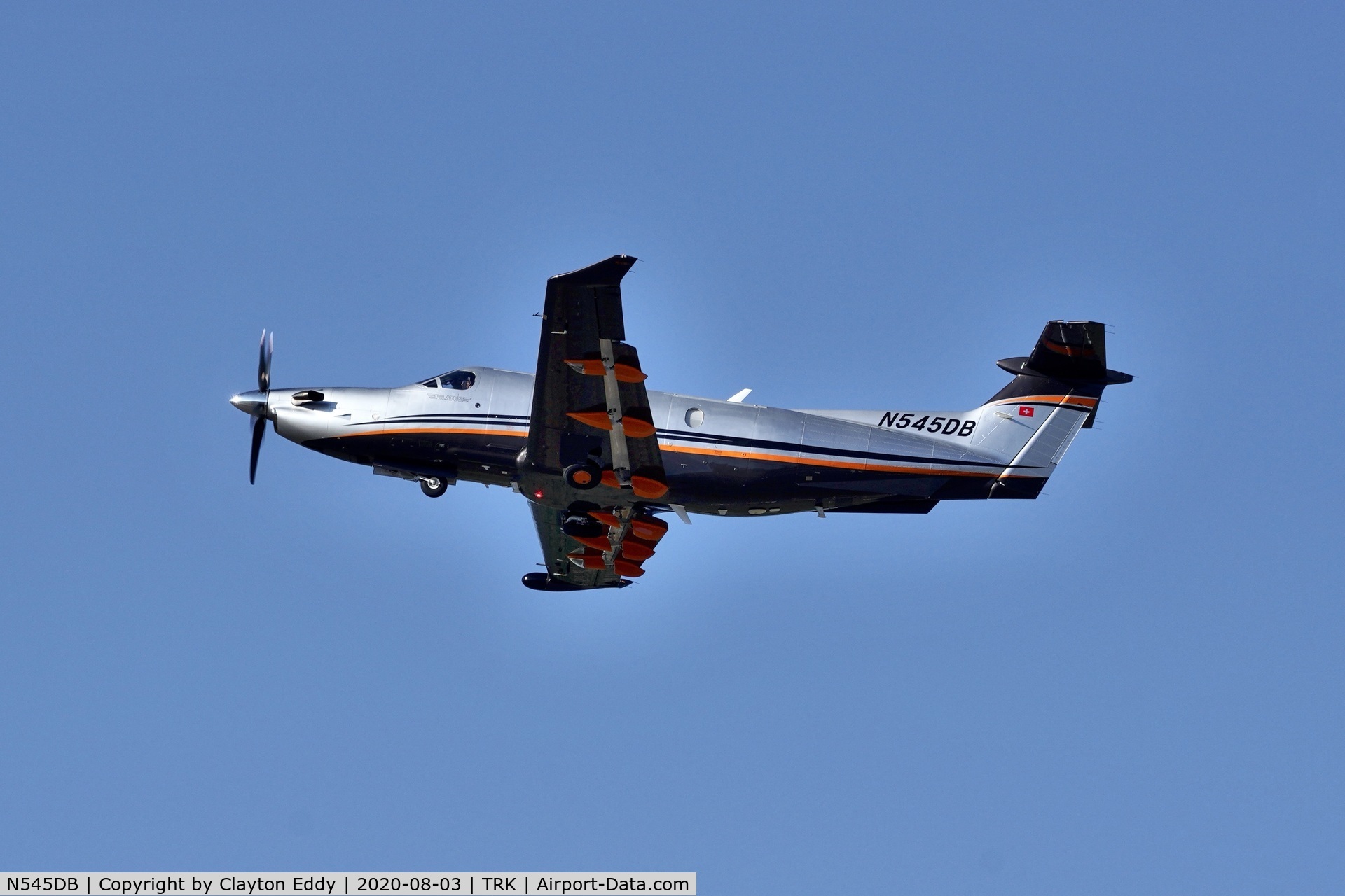 N545DB, 2017 Pilatus PC-12/47E C/N 1740, Truckee airport California 2020.