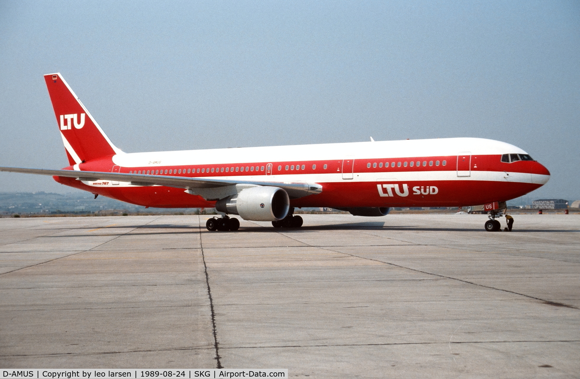 D-AMUS, 1989 Boeing 767-3G5 C/N 24258, Thessaloniki 24.8.1989