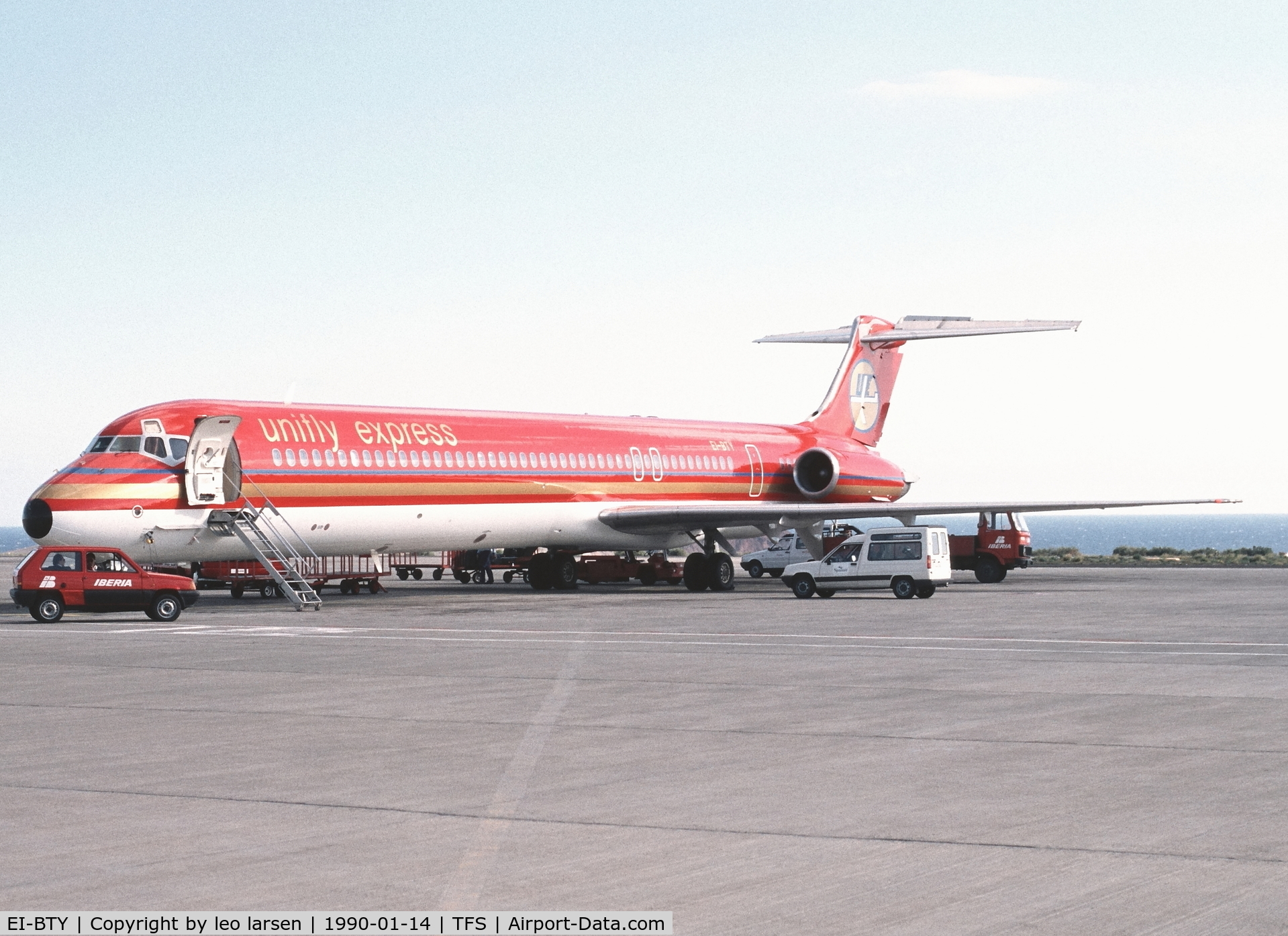 EI-BTY, 1988 McDonnell Douglas MD-82 (DC-9-82) C/N 49667, Tenerife 14.1.1990