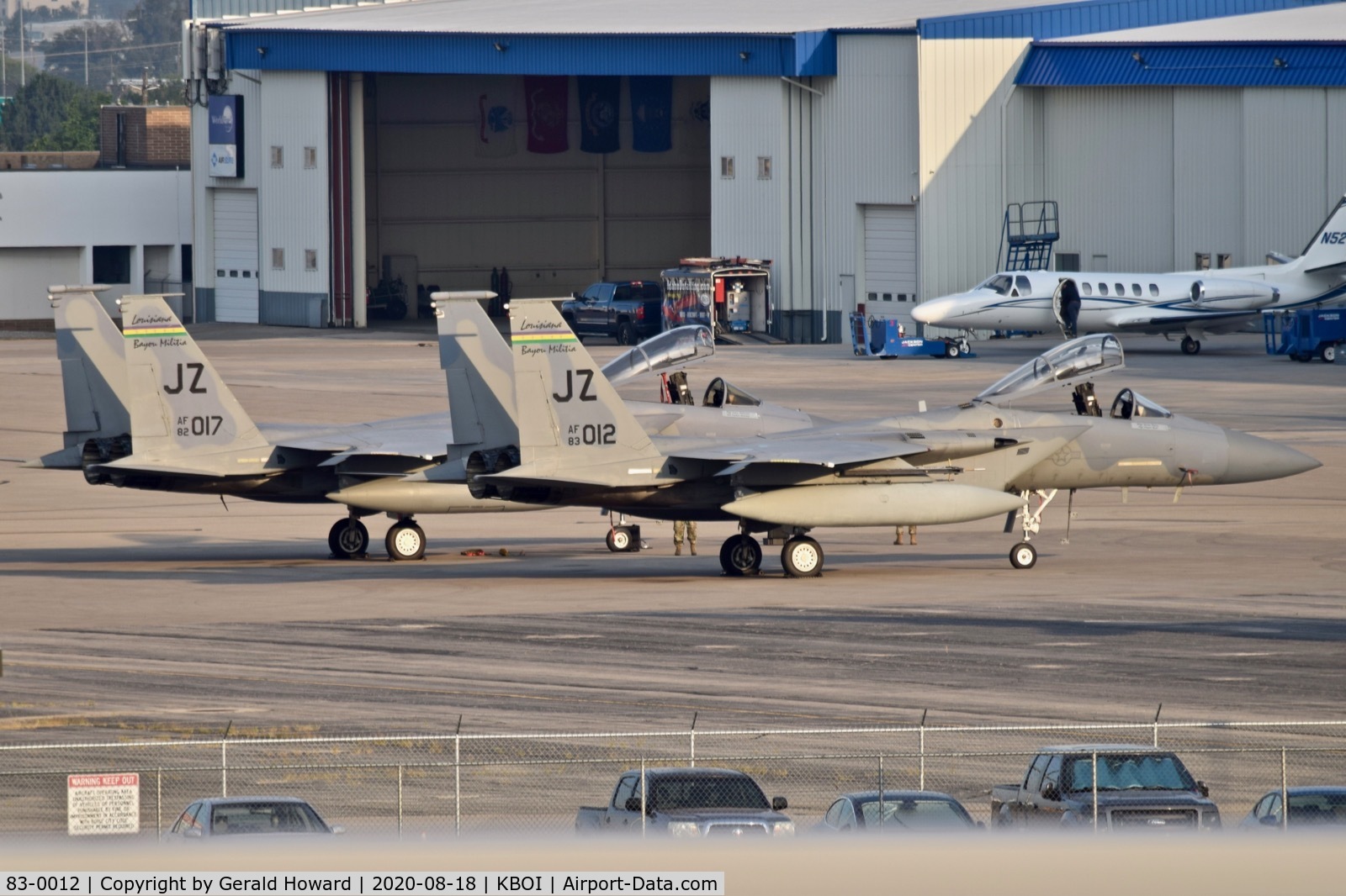 83-0012, 1983 McDonnell Douglas F-15C Eagle C/N 0858/C272, Parked on the north GA ramp.159th FW 