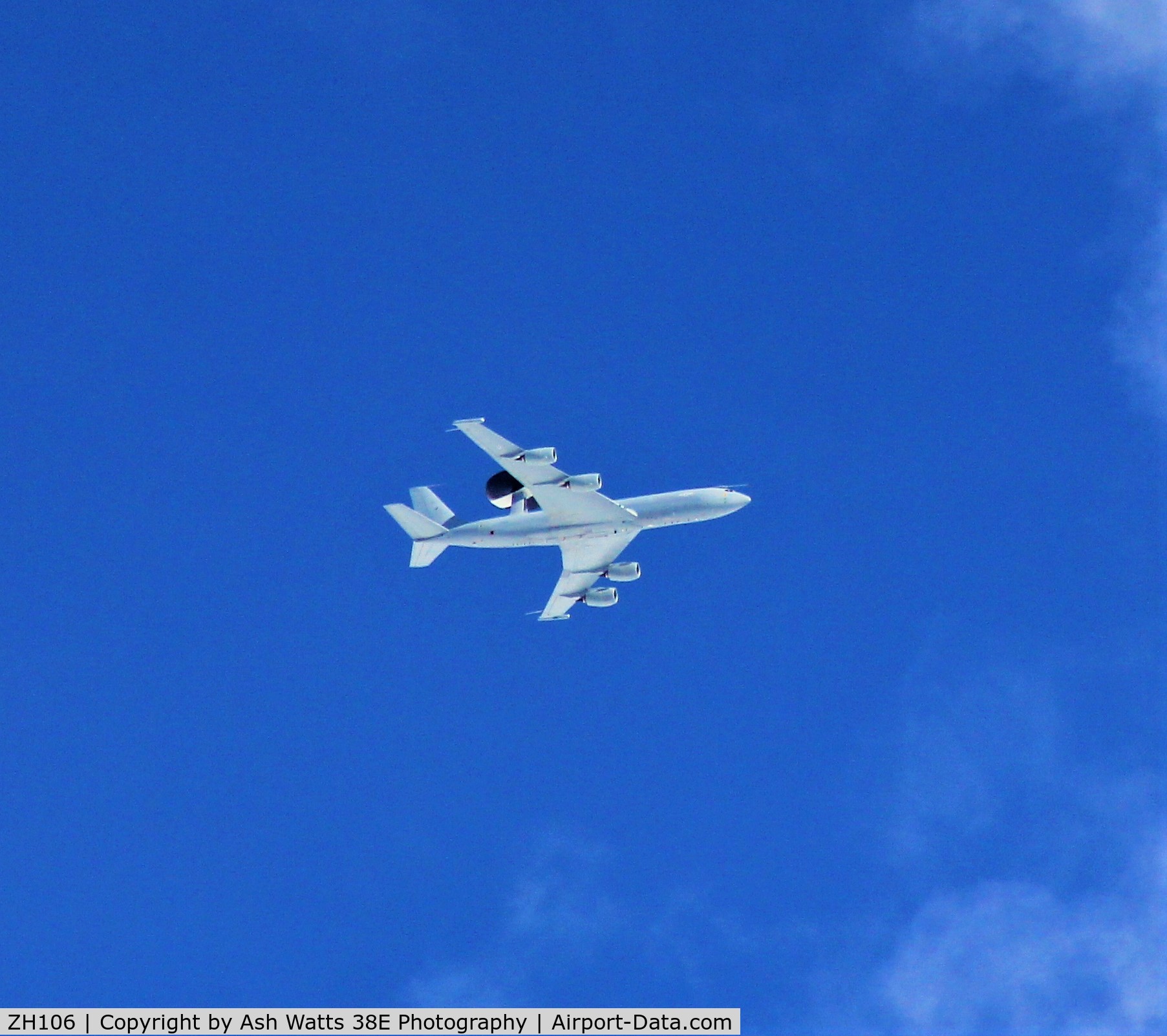 ZH106, 1991 Boeing E-3D Sentry AEW.1 C/N 24114, At 10,000ft through the Daventry corridor over Woodford Halse Nr Daventry