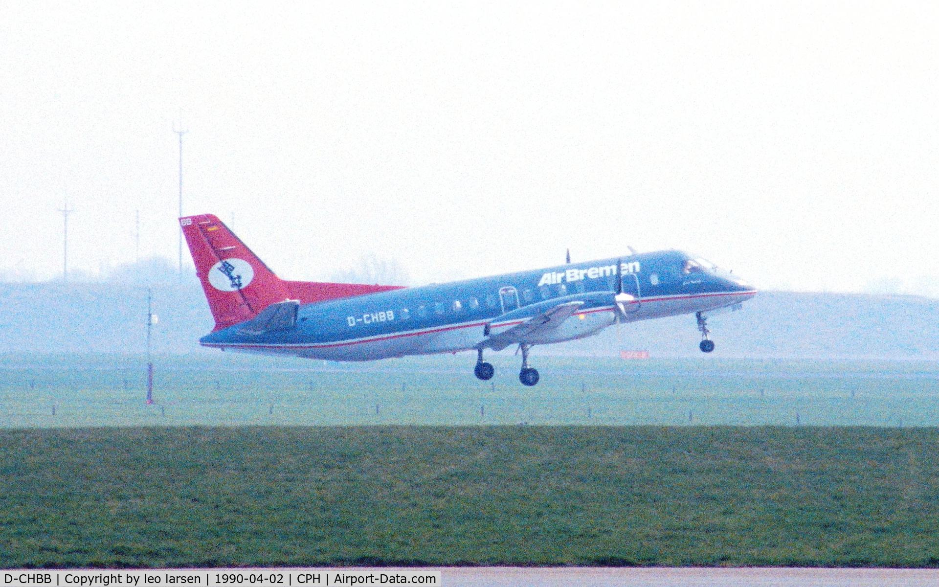 D-CHBB, 1989 Saab 340A C/N 340A-144, Copenhagen 2.4.1990