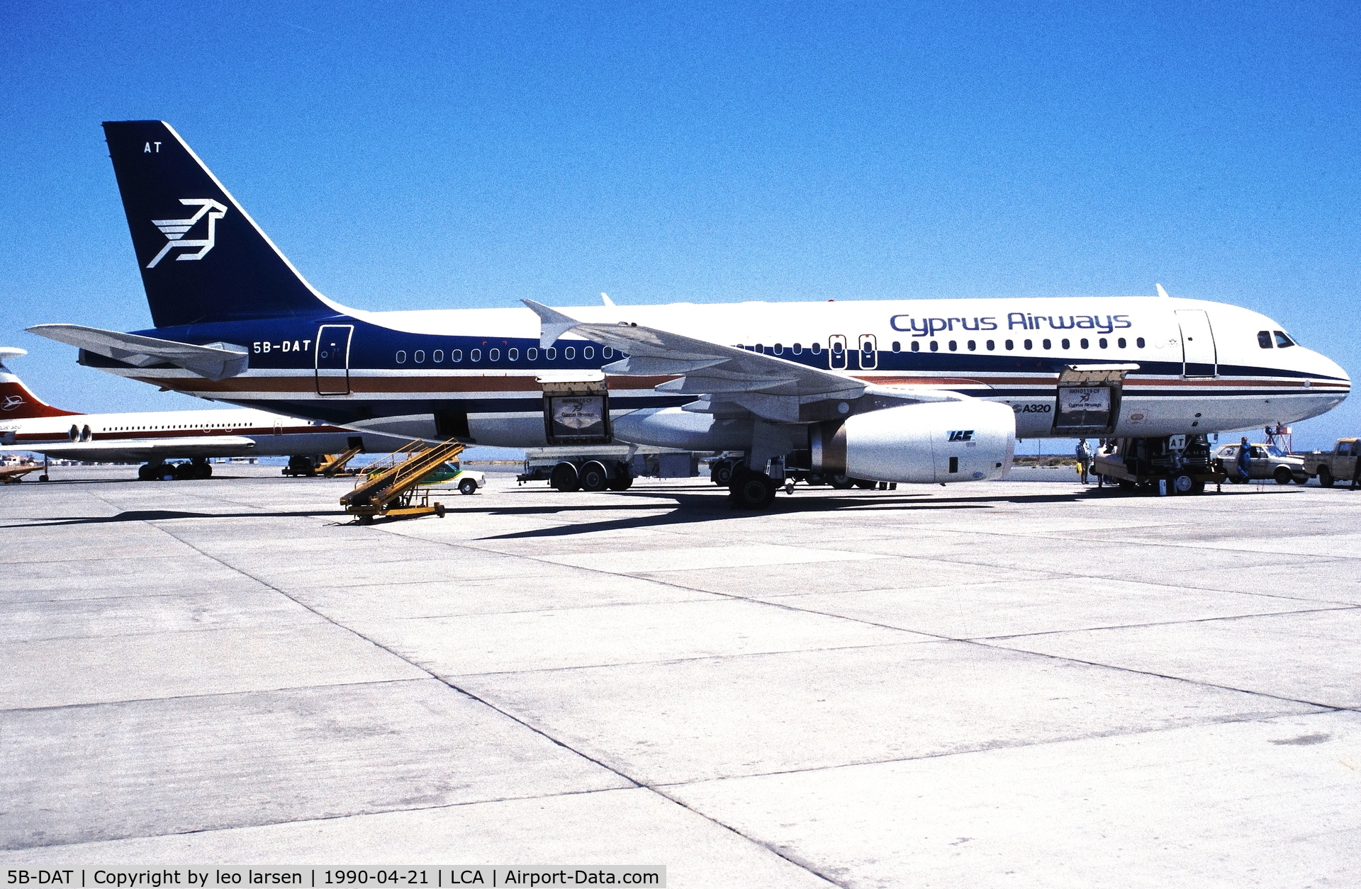 5B-DAT, 1988 Airbus A320-231 C/N 028, Larnaca 21.4.1990