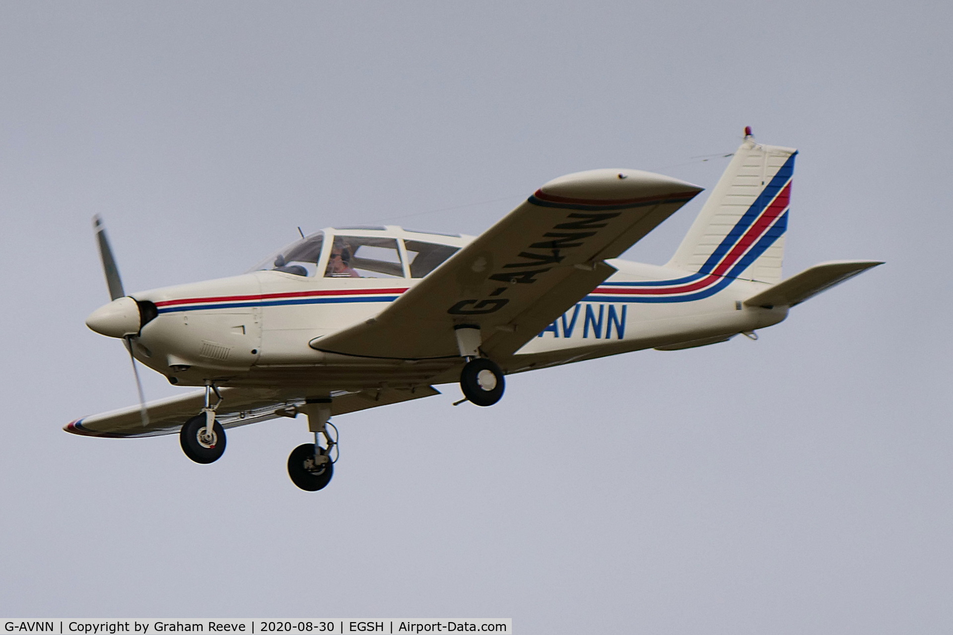 G-AVNN, 1967 Piper PA-28-180 Cherokee C/N 28-4049, Landing at Norwich.