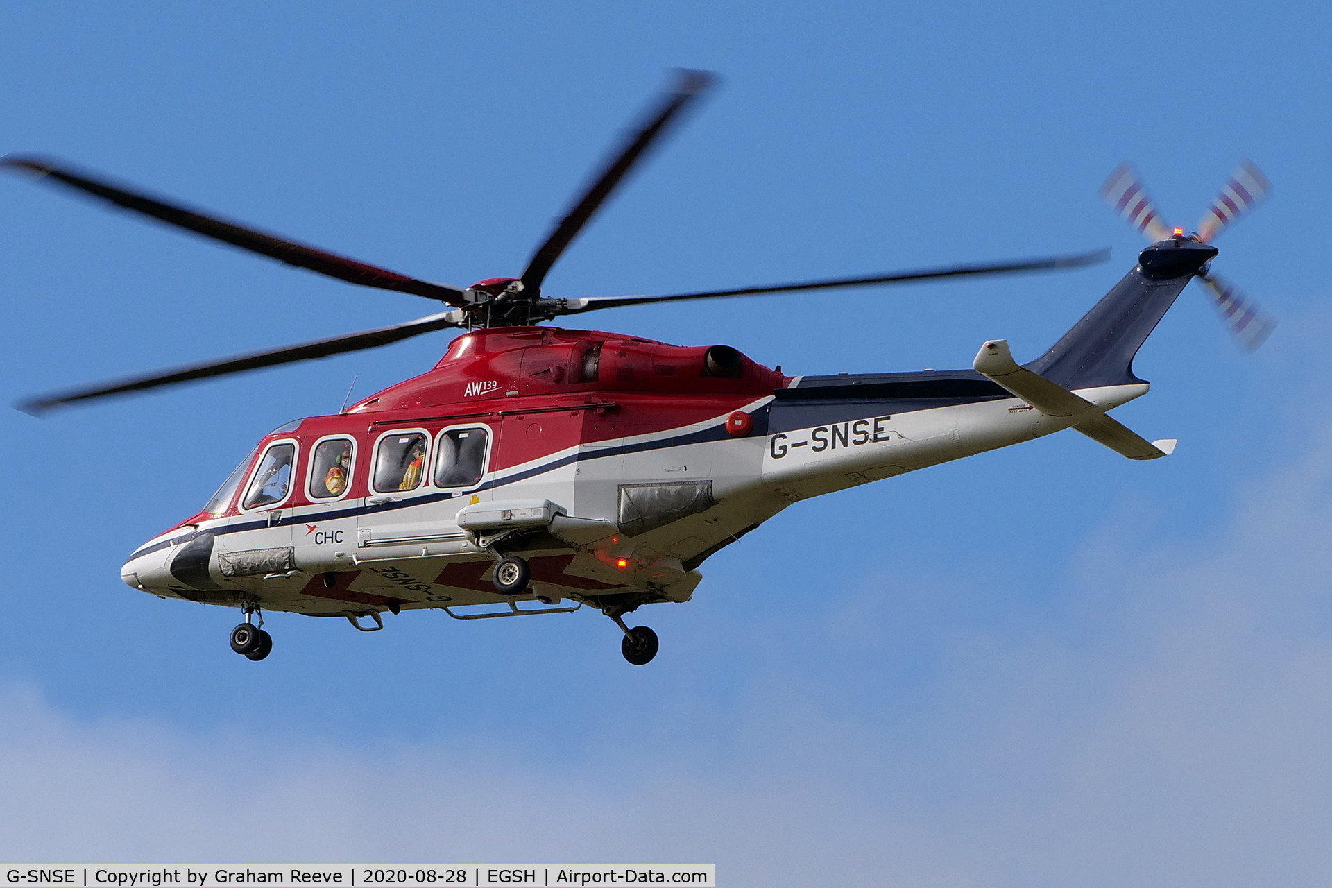 G-SNSE, 2014 AgustaWestland AW-139 C/N 31561, Landing at Norwich.