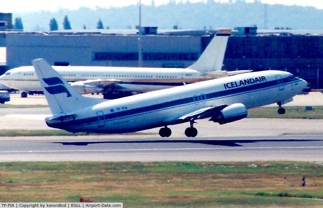 TF-FIA, 1989 Boeing 737-408 C/N 24352, At London Heathrow, early 1990's.