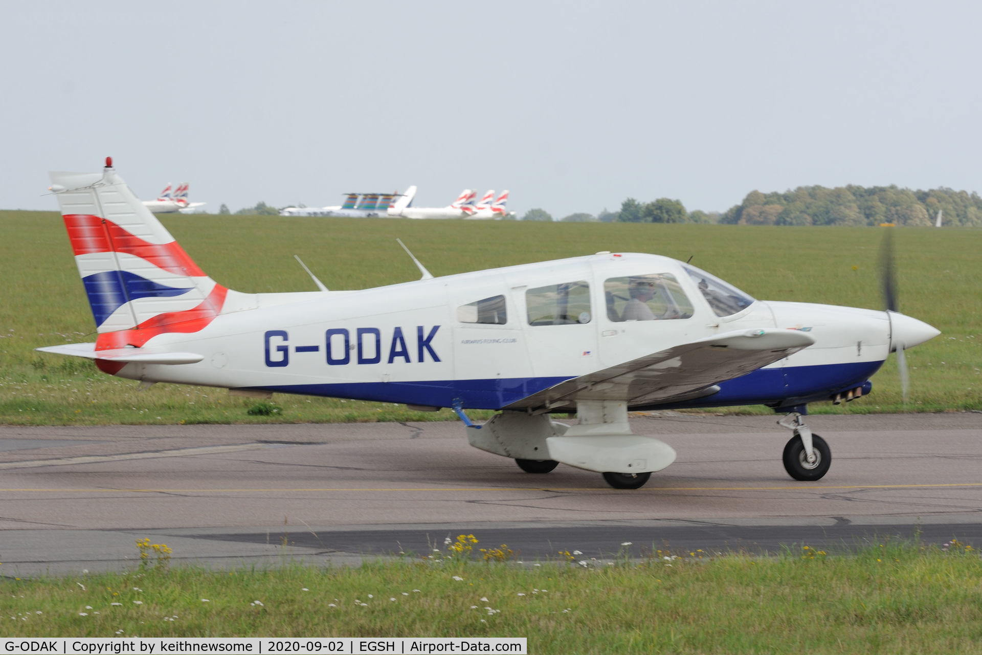 G-ODAK, 1979 Piper PA-28-236 Dakota C/N 28-7911162, Leaving Norwich.
