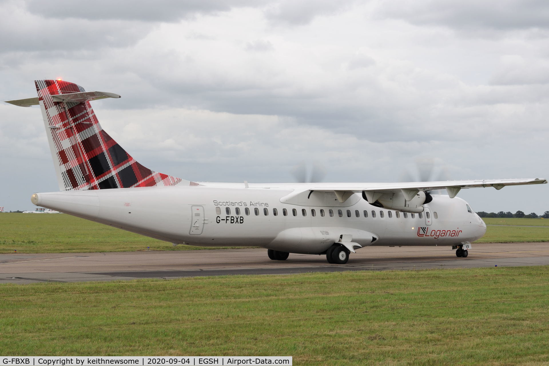 G-FBXB, 2015 ATR 72-212A C/N 1277, Arriving at Norwich from Aberdeen with colour scheme.