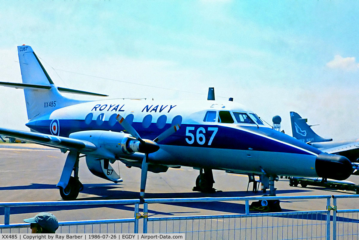 XX485, 1974 Scottish Aviation HP-137 Jetstream T.2 C/N 268, XX485   Scottish Aviation Jetstream T.2 [268] (Royal Navy) RNAS Yeovilton~G @ 26/07/1986