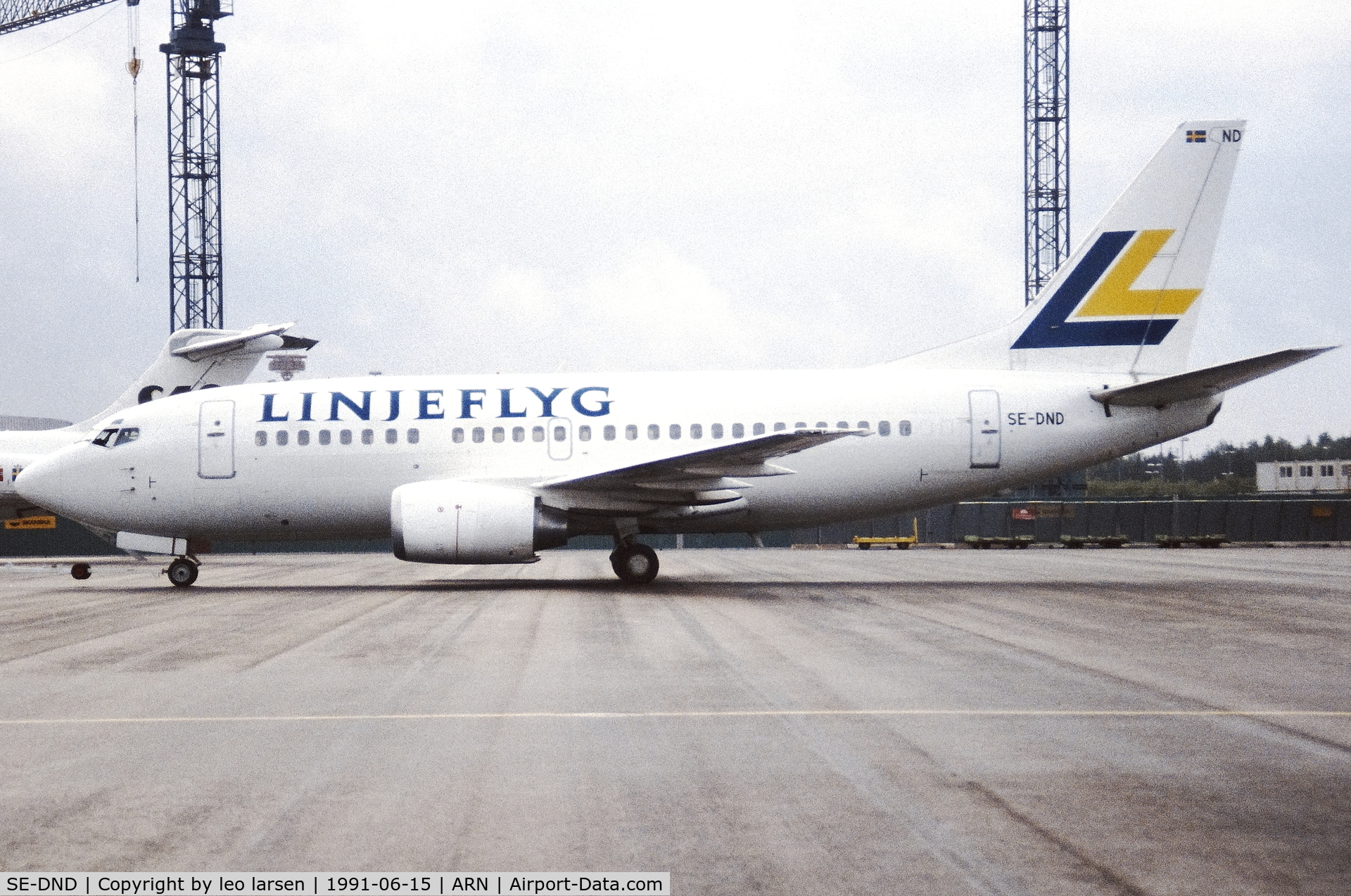 SE-DND, 1990 Boeing 737-59D C/N 25038, Arlanda 15.6.1991
