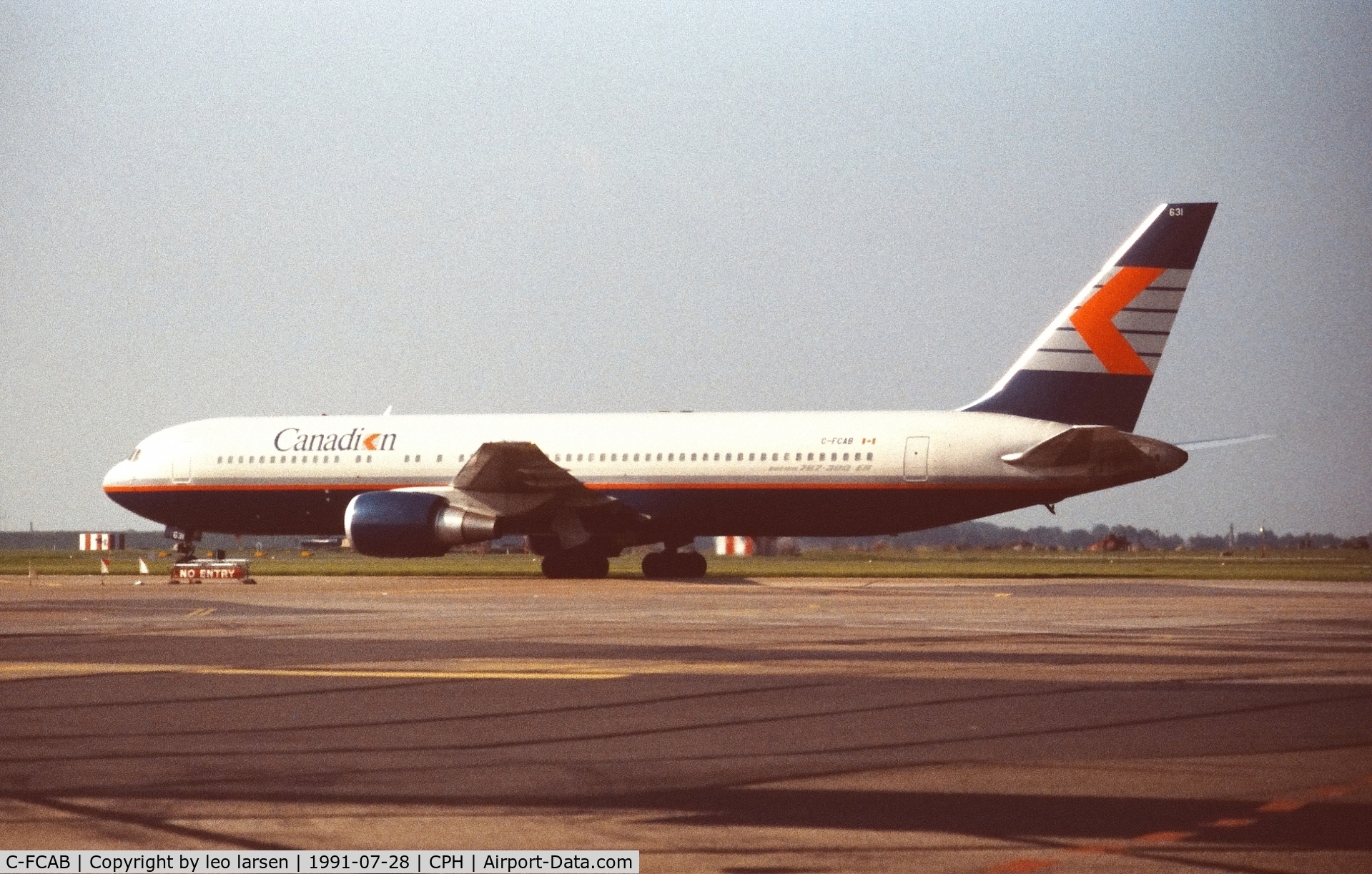 C-FCAB, 1988 Boeing 767-375/ER C/N 24082, Copenhagen 28.7.1991