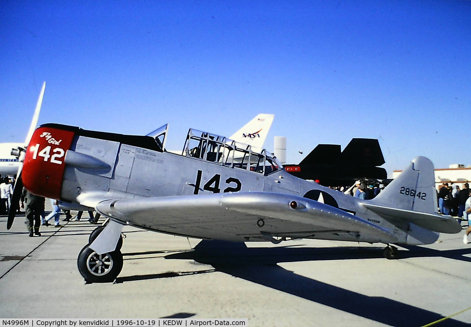 N4996M, 1944 North American AT-6D C/N 42-86142A, At the 1996 Edwards Open House.