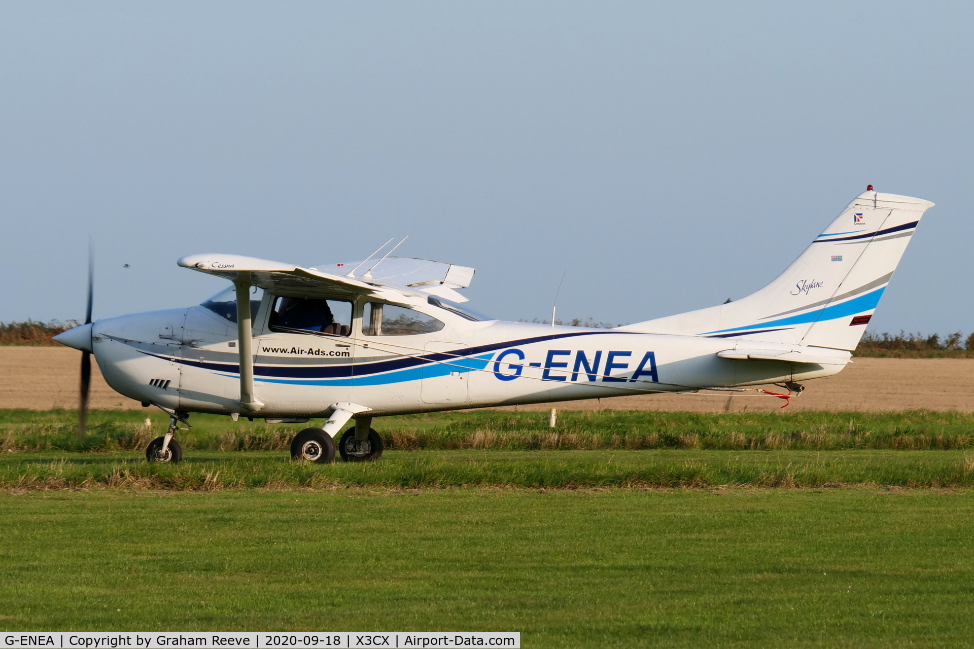 G-ENEA, 1971 Cessna 182P Skylane C/N 182-60895, Departing from Northrepps.