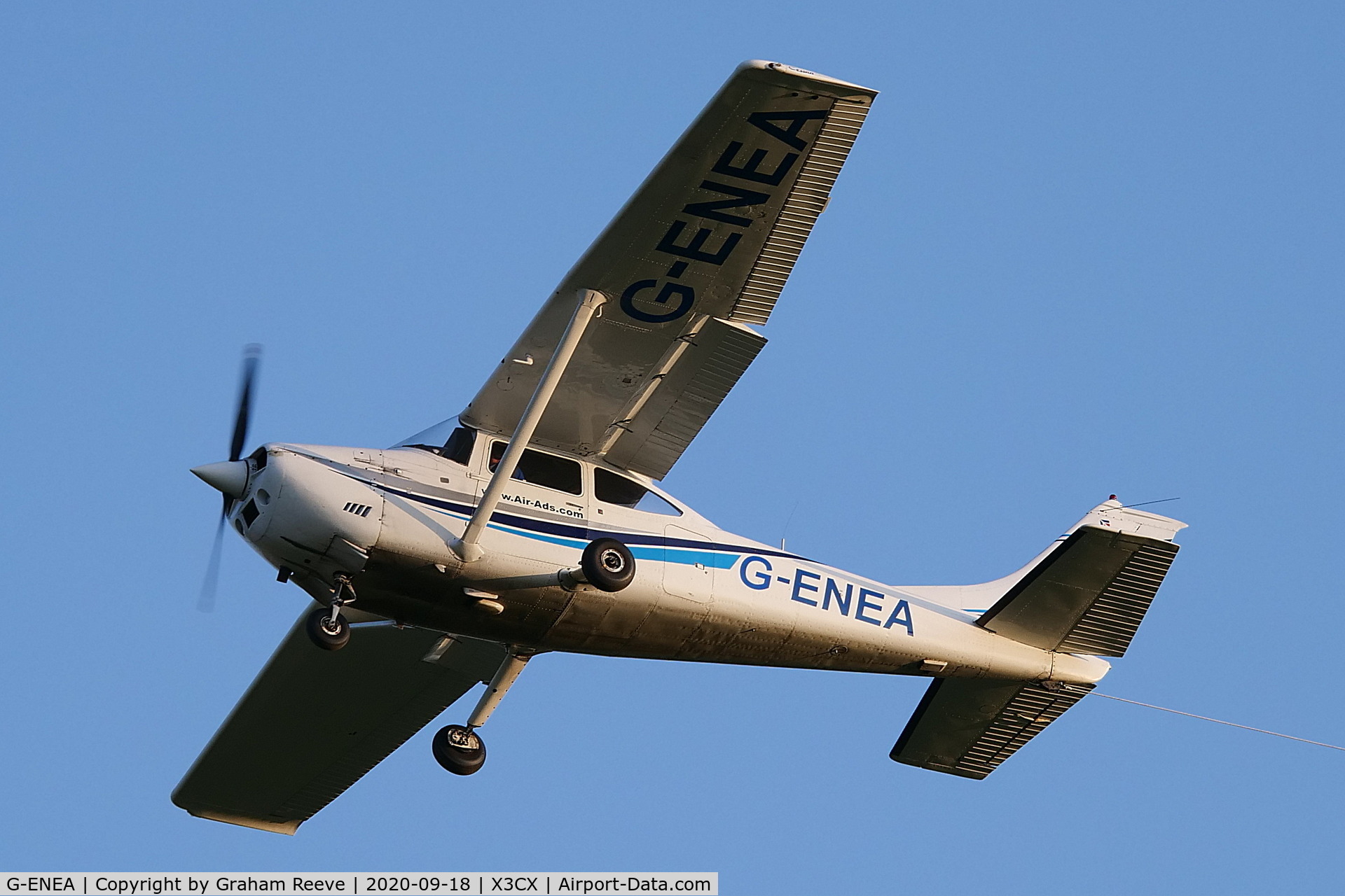 G-ENEA, 1971 Cessna 182P Skylane C/N 182-60895, Returning to drop the banner at Northrepps.