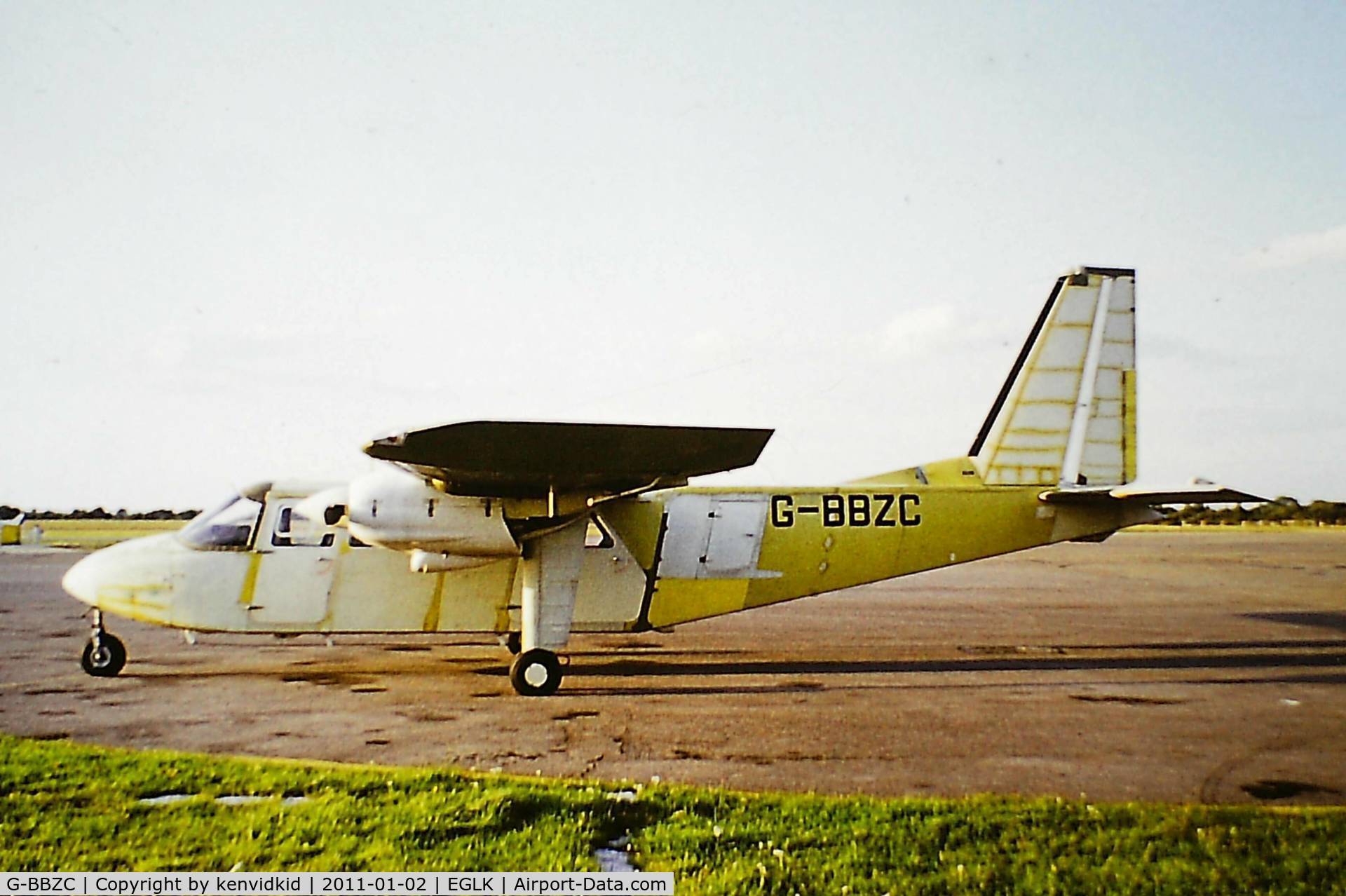 G-BBZC, 1974 Britten-Norman BN-2A-20 Islander C/N 396, At Blackbushe circa 1974.