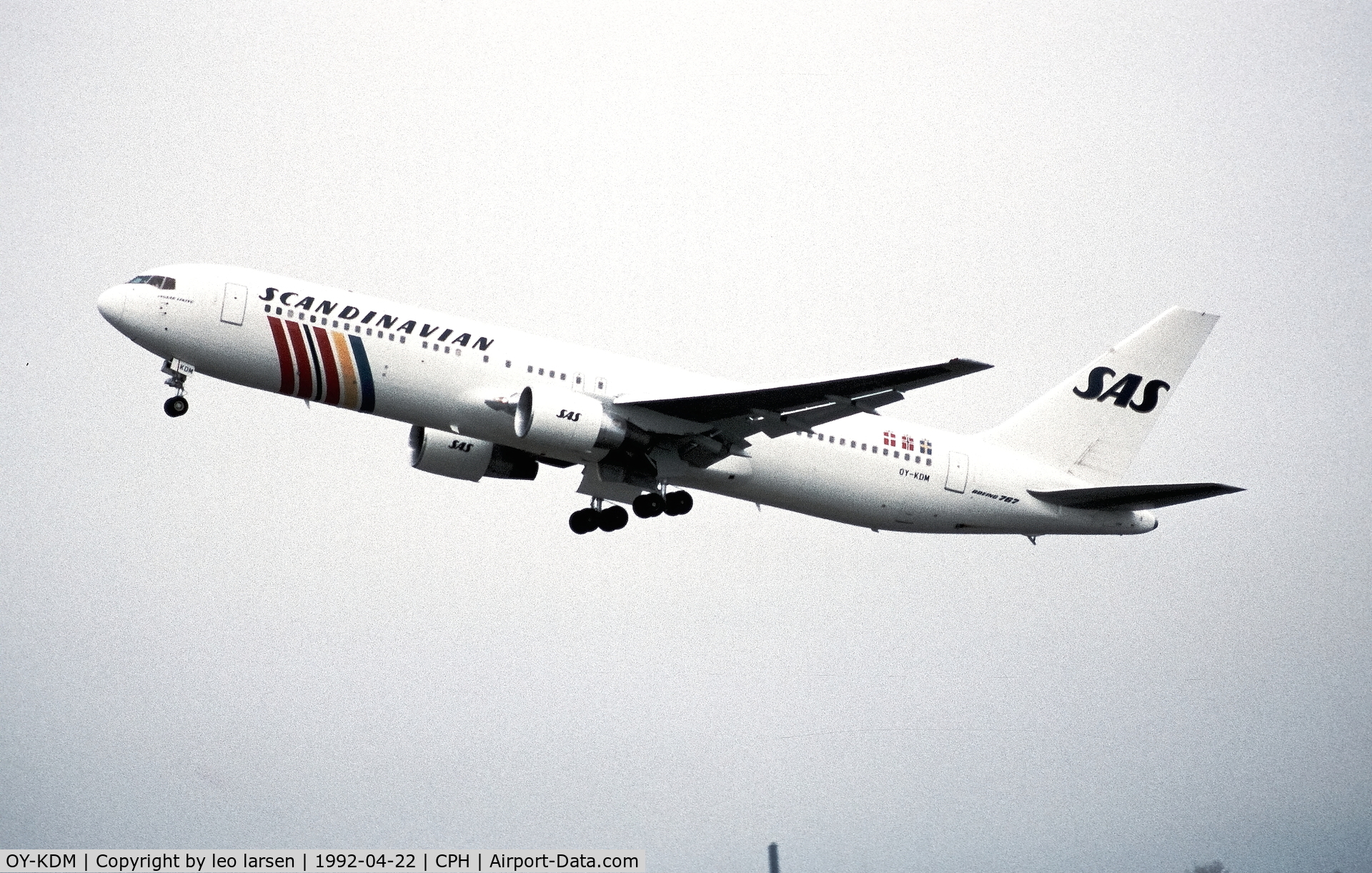 OY-KDM, 1991 Boeing 767-383/ER C/N 25088, Copenhagen 22.4.1992