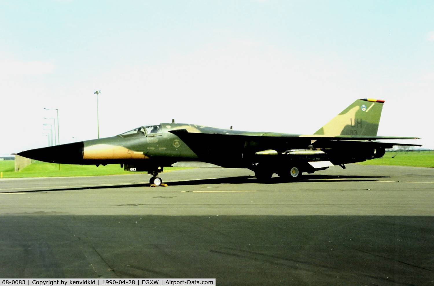 68-0083, 1968 General Dynamics F-111E Aardvark C/N A1-262, At the Waddington 1990 photocall.