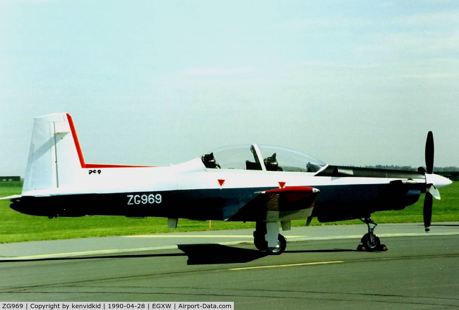 ZG969, 1989 Pilatus PC-9 C/N 177, At the Waddington 1990 photocall.