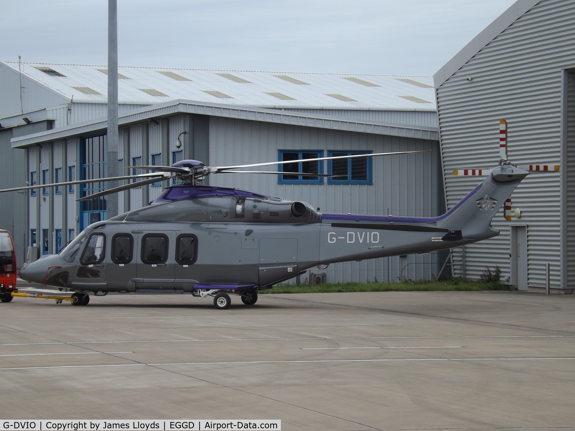 G-DVIO, 2018 Leonardo AW-139 C/N 31822, Being put back in to the hanger at Bristol Airport.