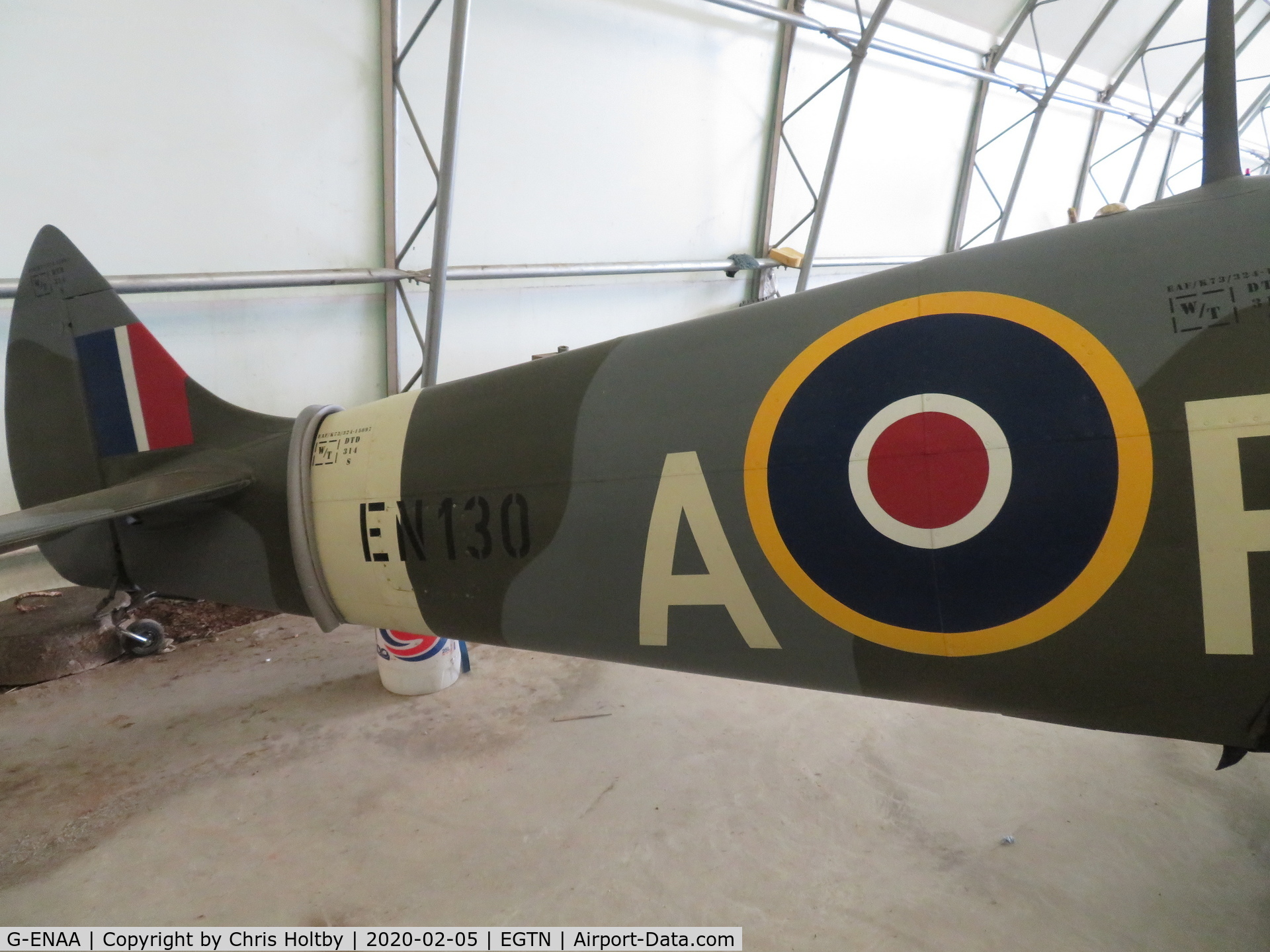 G-ENAA, 2013 Supermarine Aircraft Spitfire Mk.26B C/N LAA 324-15097, Rear section of the Mk. 26 Spitfire at Enstone