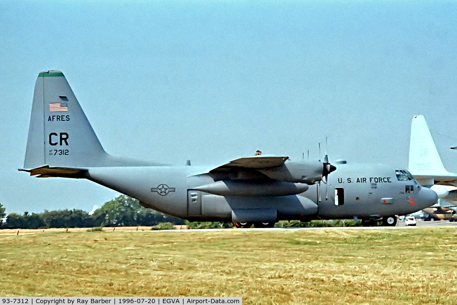 93-7312, 1993 Lockheed C-130H Hercules C/N 382-5377, 93-7312   Lockheed C-130H Hercules [5377] (United States Air Force) RAF Fairford~G 20/07/1996