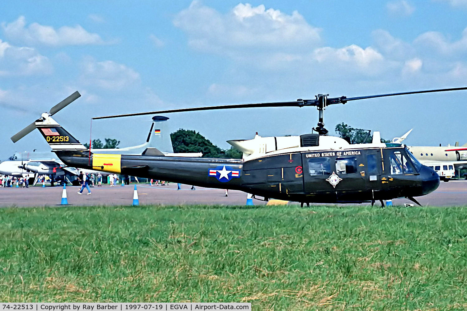 74-22513, 1974 Bell UH-1H Iroquois C/N 13837, 74-22513   (0-22513) Bell UH-1H Iroquois [13837] (United States Army) RAF Fairford~G 19/07/1997