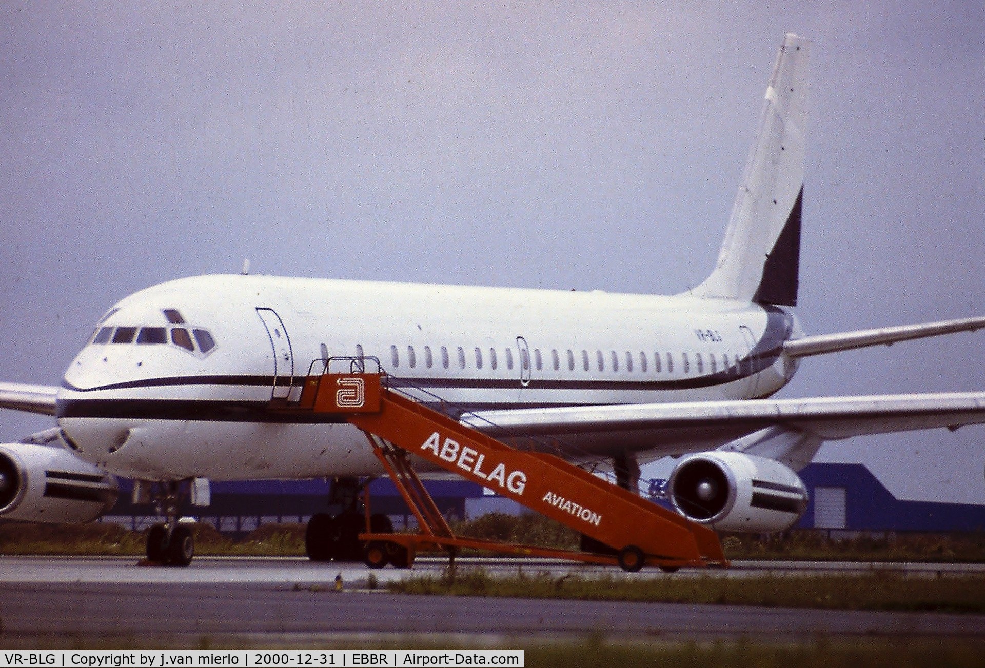 VR-BLG, 1969 Douglas DC-8-62 C/N 46071, BRU ABELAG '80s scan from slide