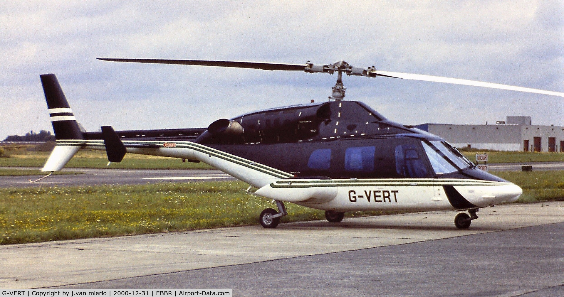 G-VERT, 1980 Bell 222 C/N 47041, Scan from slide