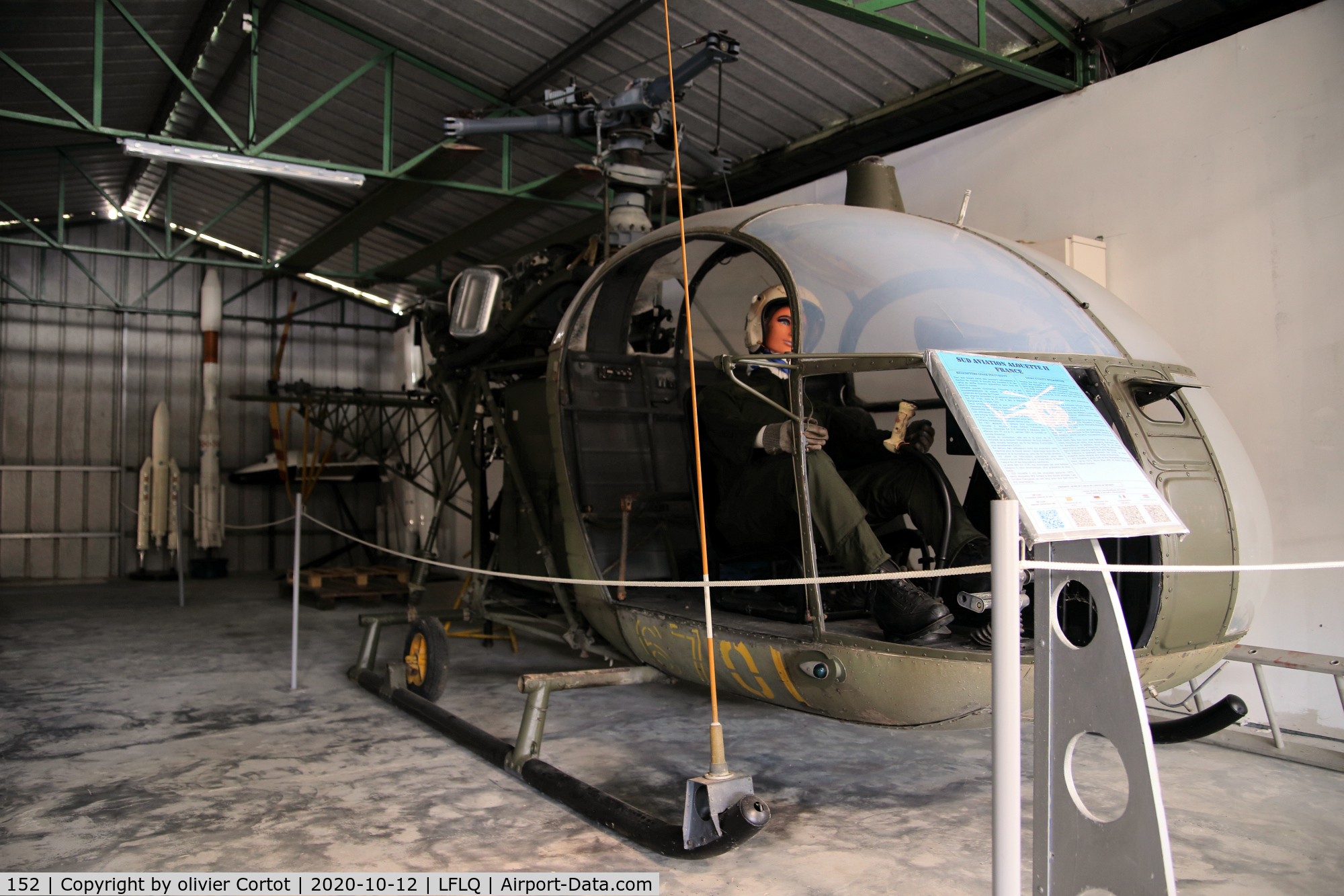 152, Sud SE-3130 Alouette II C/N 1258, now displayed in a dark corner of the new hangar :(