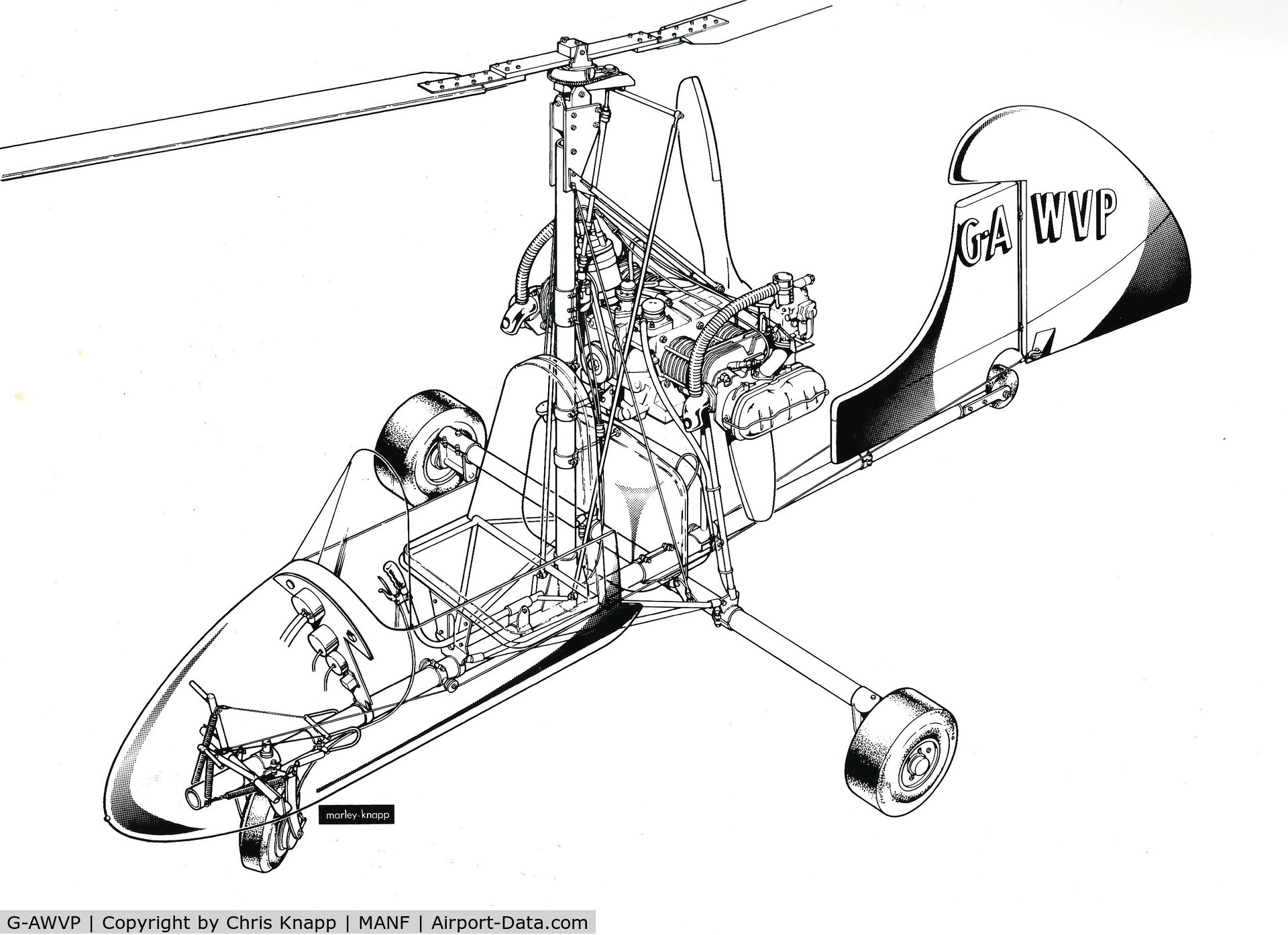 G-AWVP, Gyroflight BROOKLAND HORNET C/N 9, 3D illustration.