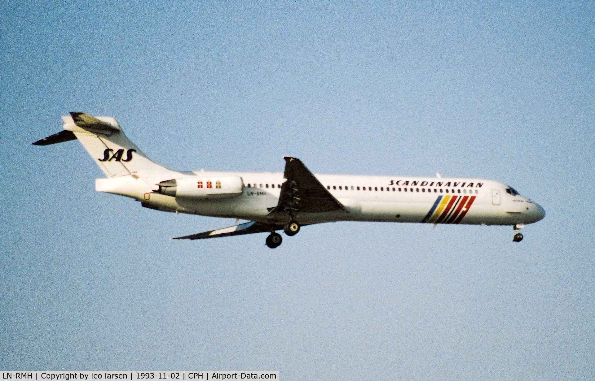 LN-RMH, 1991 McDonnell Douglas MD-87 (DC-9-87) C/N 49612, Copenhagen 2.11.1993