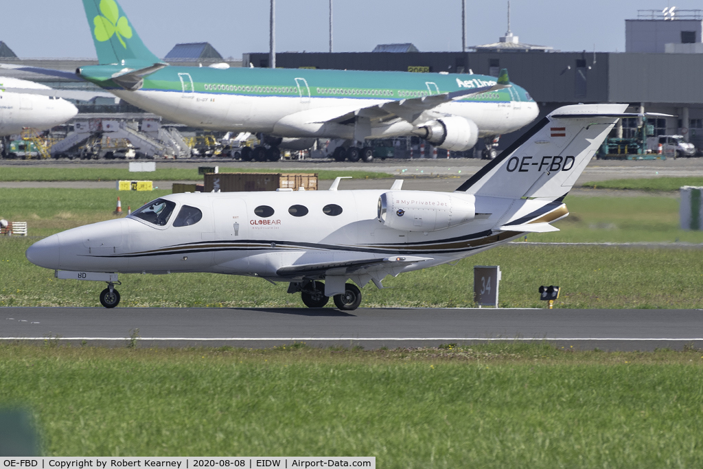 OE-FBD, 2010 Cessna 510 Citation Mustang Citation Mustang C/N 510-0303, Rolling on r/w 28