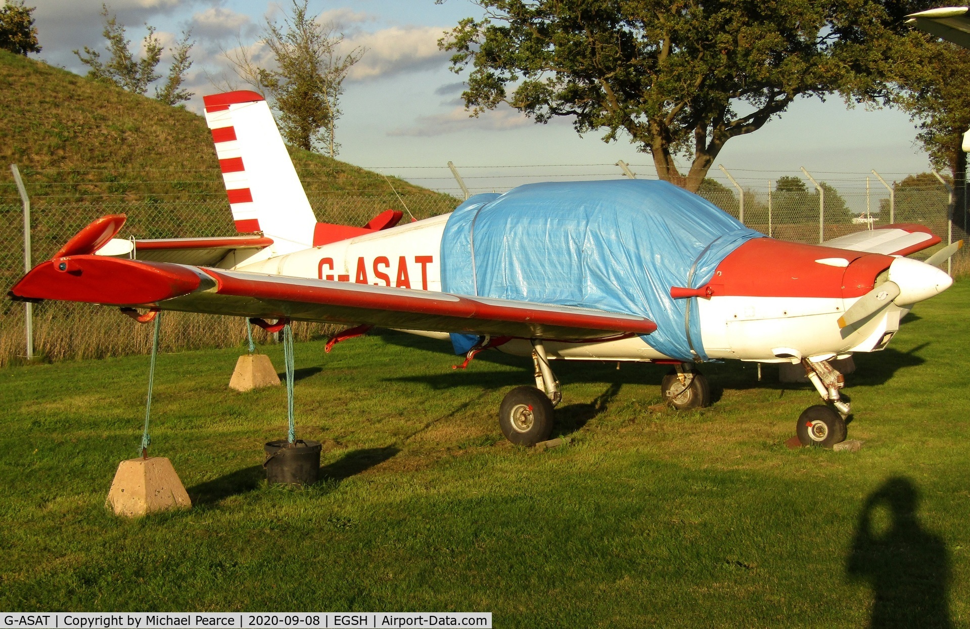 G-ASAT, 1962 Morane-Saulnier MS-880B Rallye Club C/N 178, Parked at City of Norwich Aviation Museum.