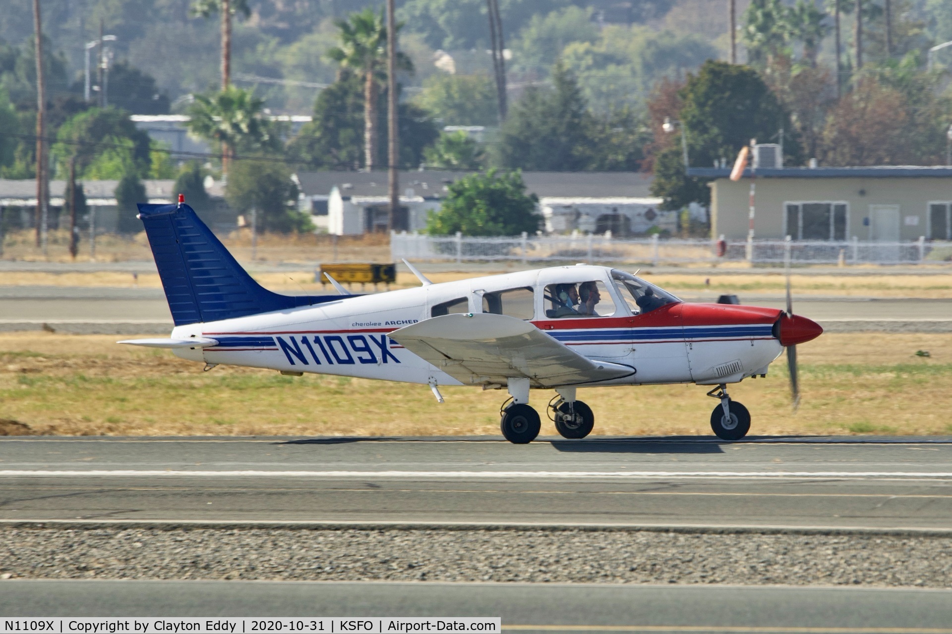 N1109X, 1975 Piper PA-28-180 Cherokee C/N 28-7505211, Buchanan Field Concord Airport California 2020.