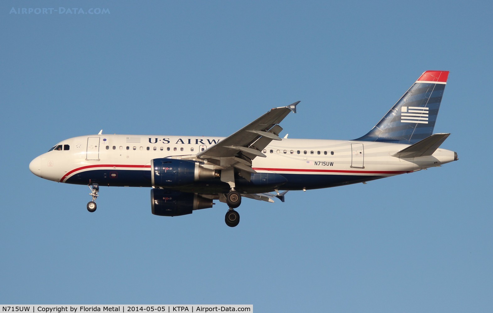 N715UW, 1999 Airbus A319-112 C/N 1051, TPA spotting 2014