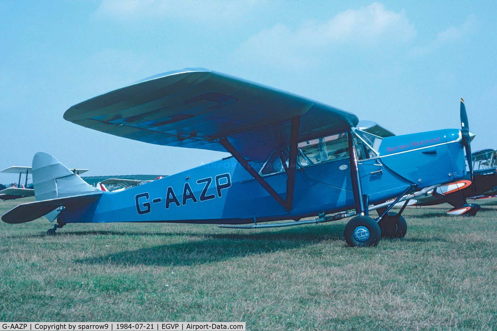 G-AAZP, 1930 De Havilland DH.80A Puss Moth C/N 2047, Air Britain Rally Middle Wallop. Scanned from a slide.