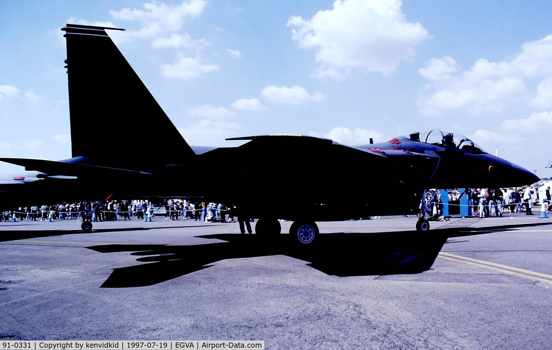 91-0331, 1991 McDonnell Douglas F-15E Strike Eagle C/N 1238/E196, At the 1997 Royal International Air Tattoo.