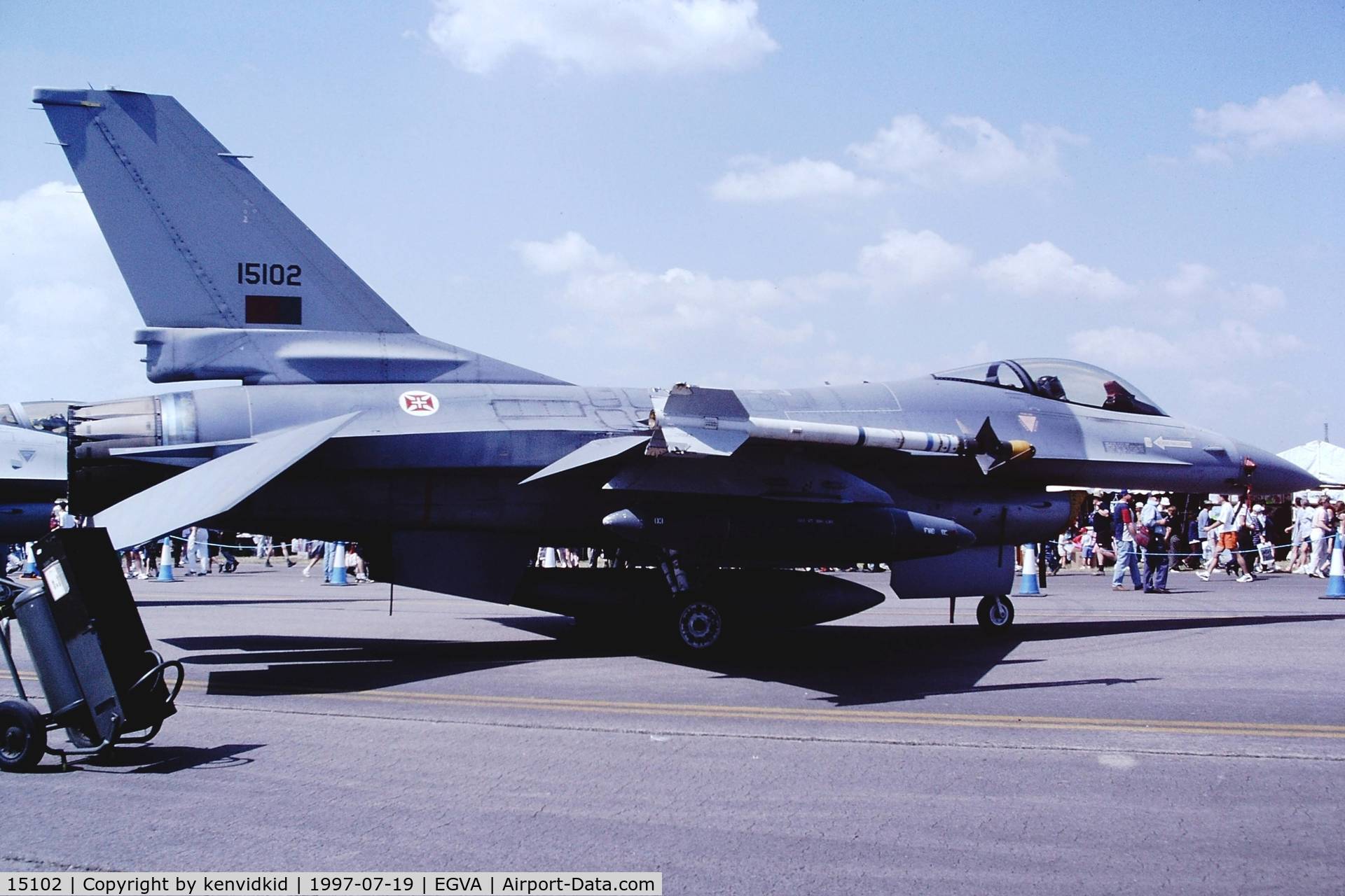 15102, Lockheed F-16AM Fighting Falcon C/N AA-2, At the 1997 Royal International Air Tattoo.