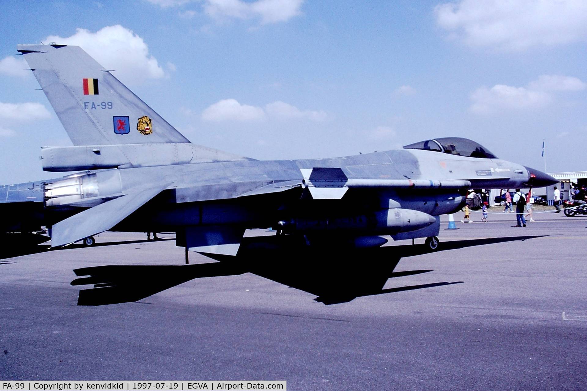 FA-99, SABCA F-16AM Fighting Falcon C/N 6H-99, At the 1997 Royal International Air Tattoo.