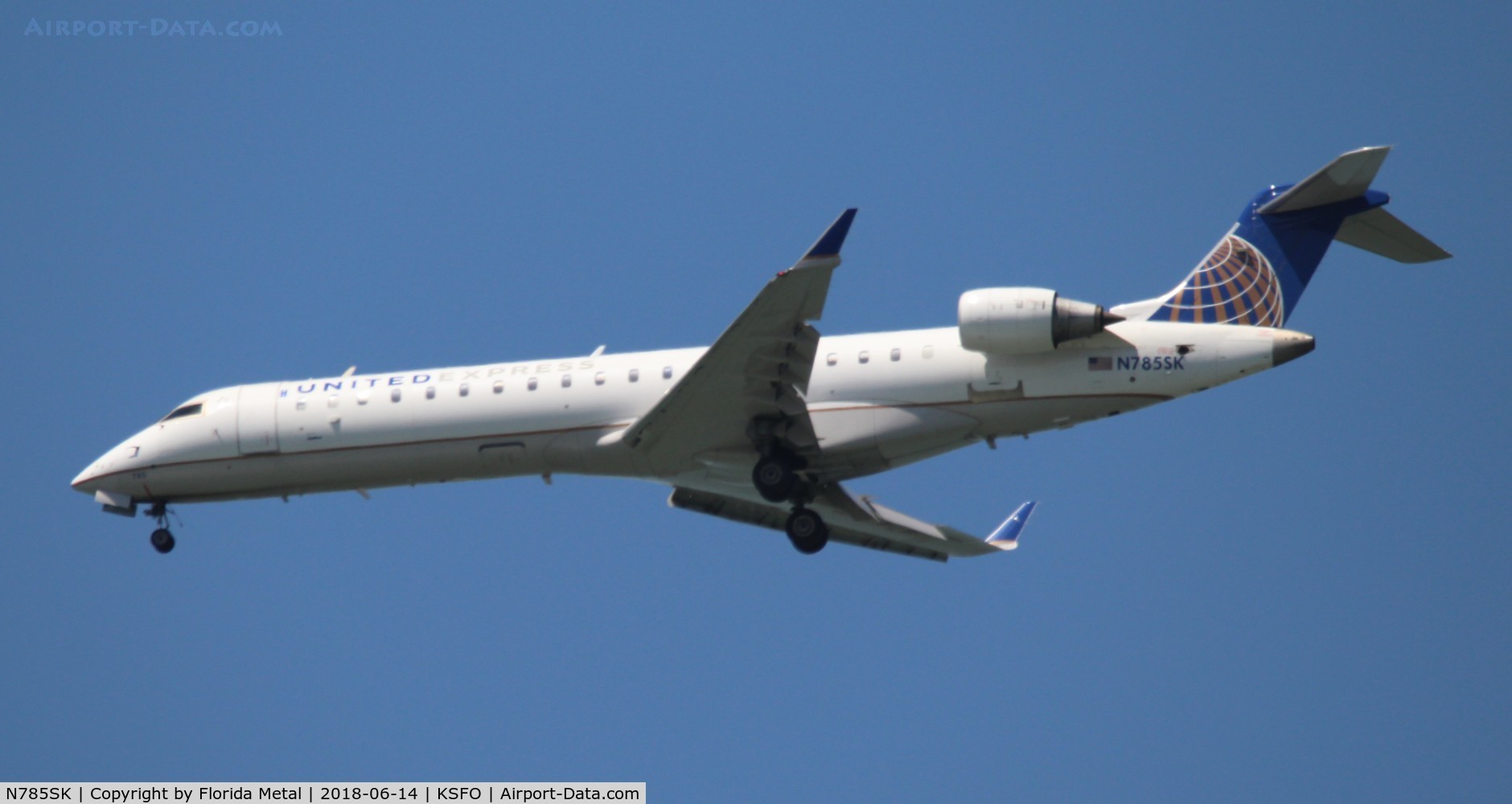 N785SK, 2009 Bombardier CRJ-700 (CL-600-2C10) Regional Jet C/N 10285, SFO spotting 2018