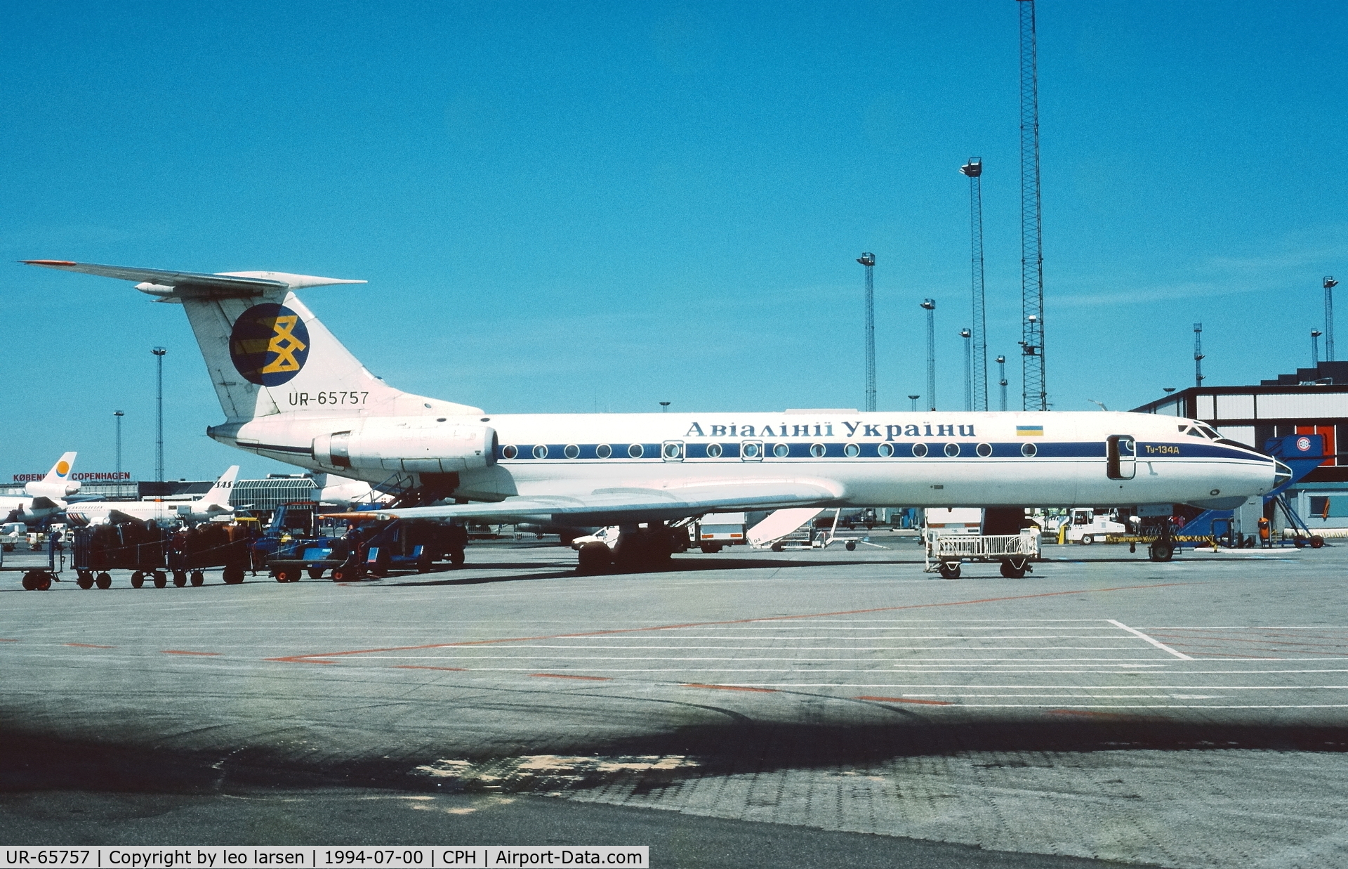 UR-65757, 1979 Tupolev Tu-134 C/N 62215, Copenhagen 7.1994