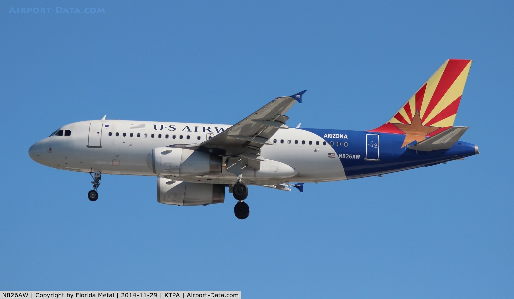 N826AW, 2001 Airbus A319-132 C/N 1534, TPA spotting 2014